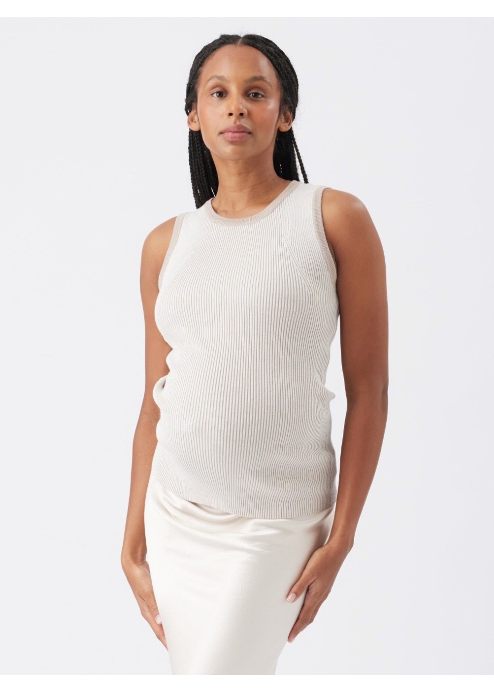 Ripe Maternity Ripe Maternity, Zoe Rib Knit Nursing Tank || Natural / Taupe