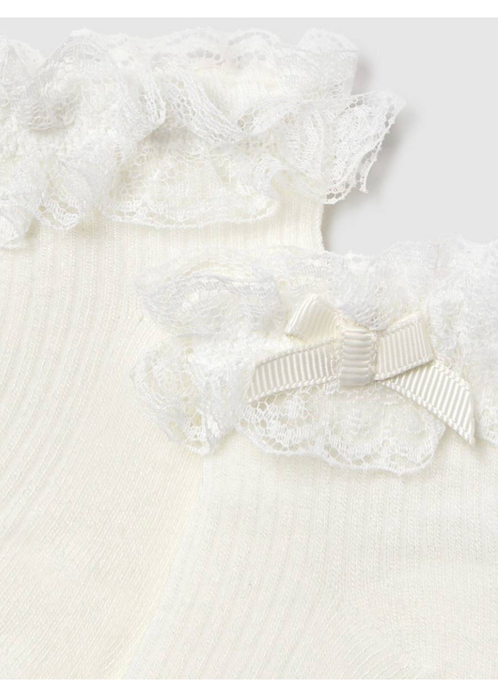 Mayoral Mayoral, Newborn Ruffled Socks || Natural