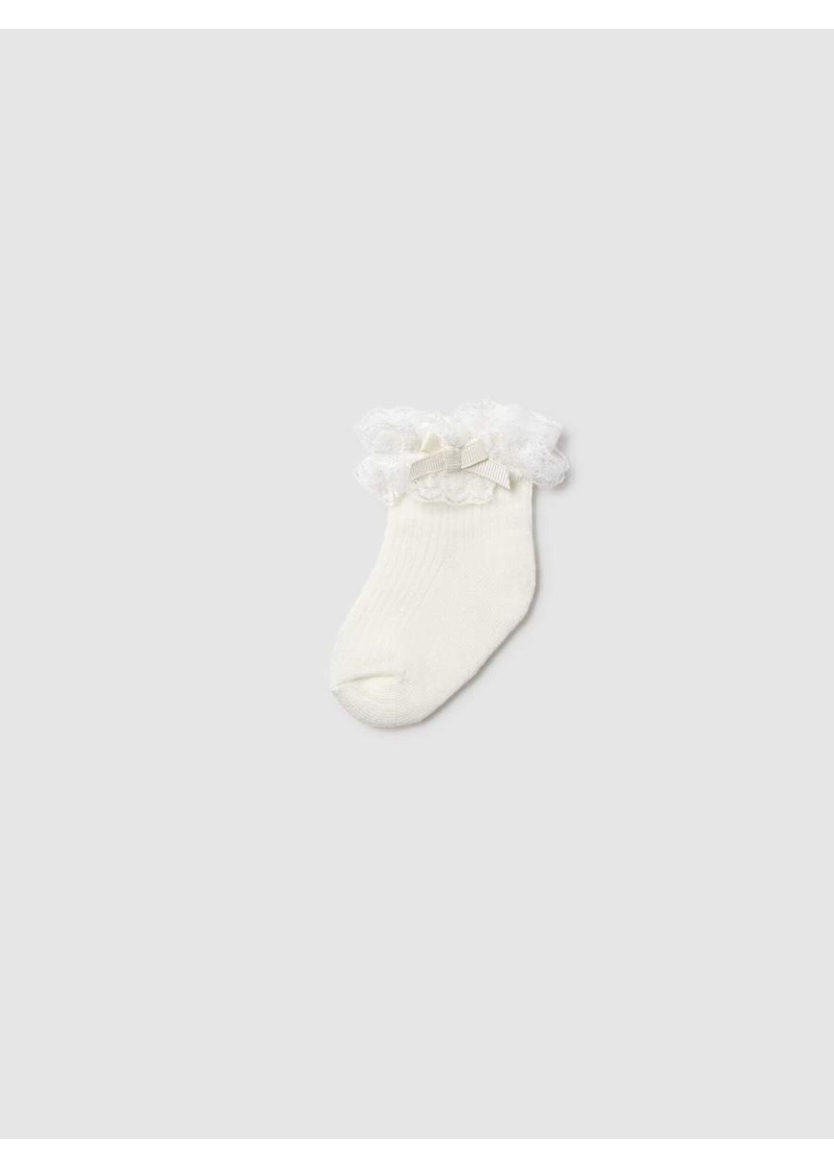 Mayoral Mayoral, Newborn Ruffled Socks || White
