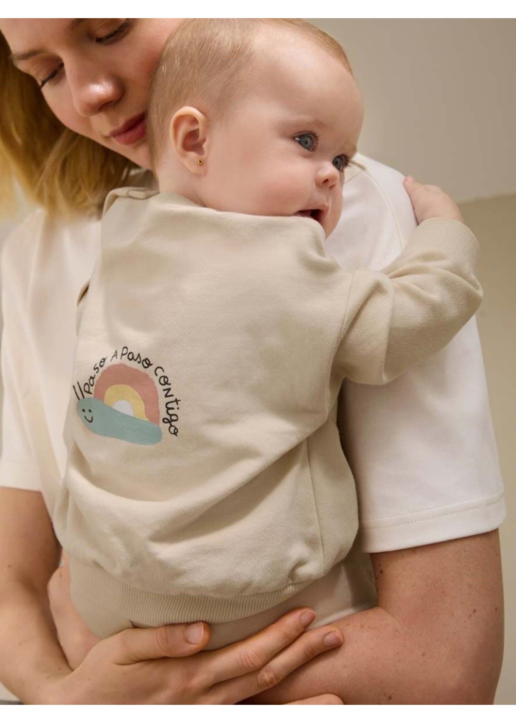 Mayoral Mayoral, Newborn 2-Piece Snail Print Set || Almond