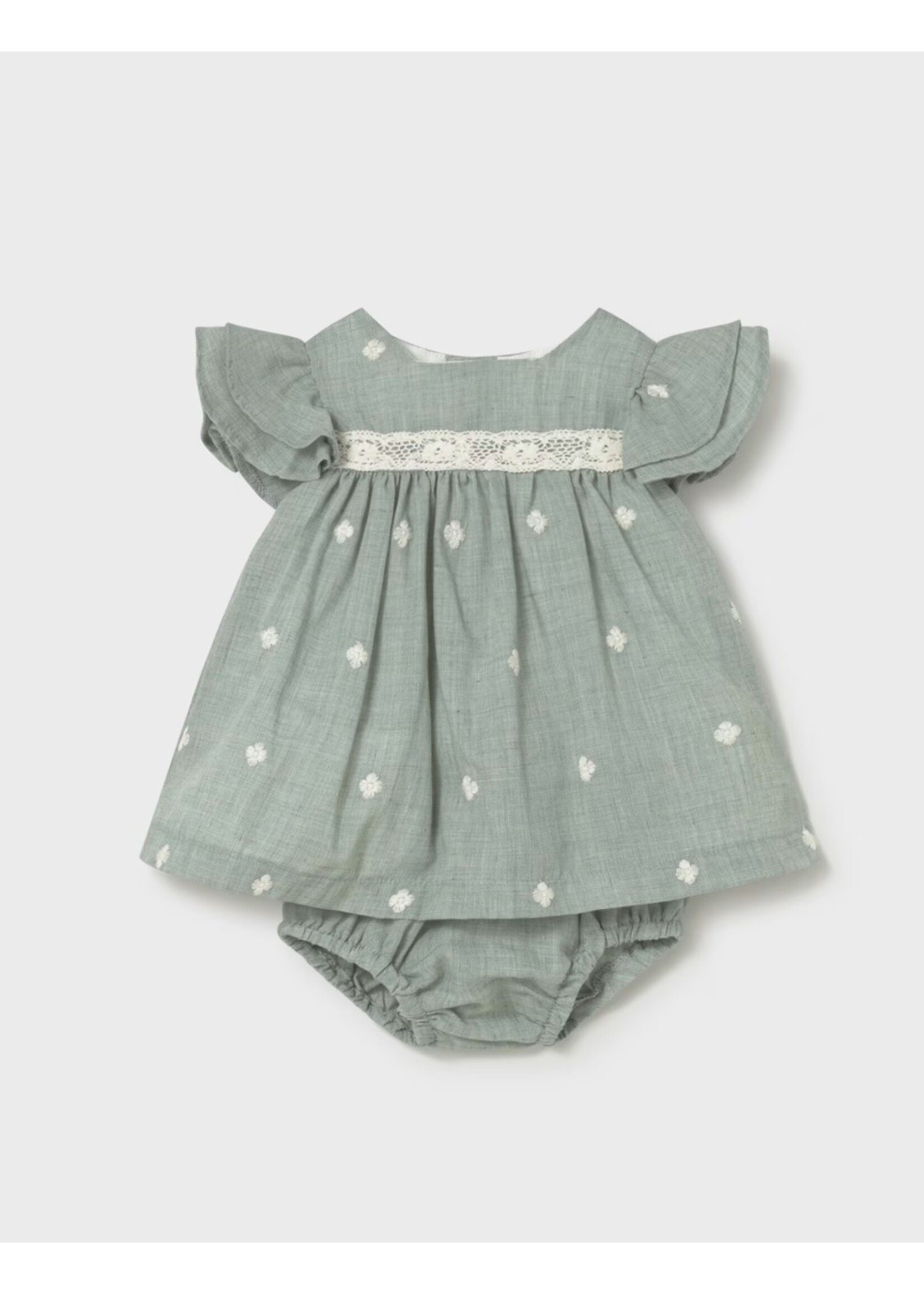 Mayoral Mayoral, Newborn Girl Dress with Bloomers || Aqua