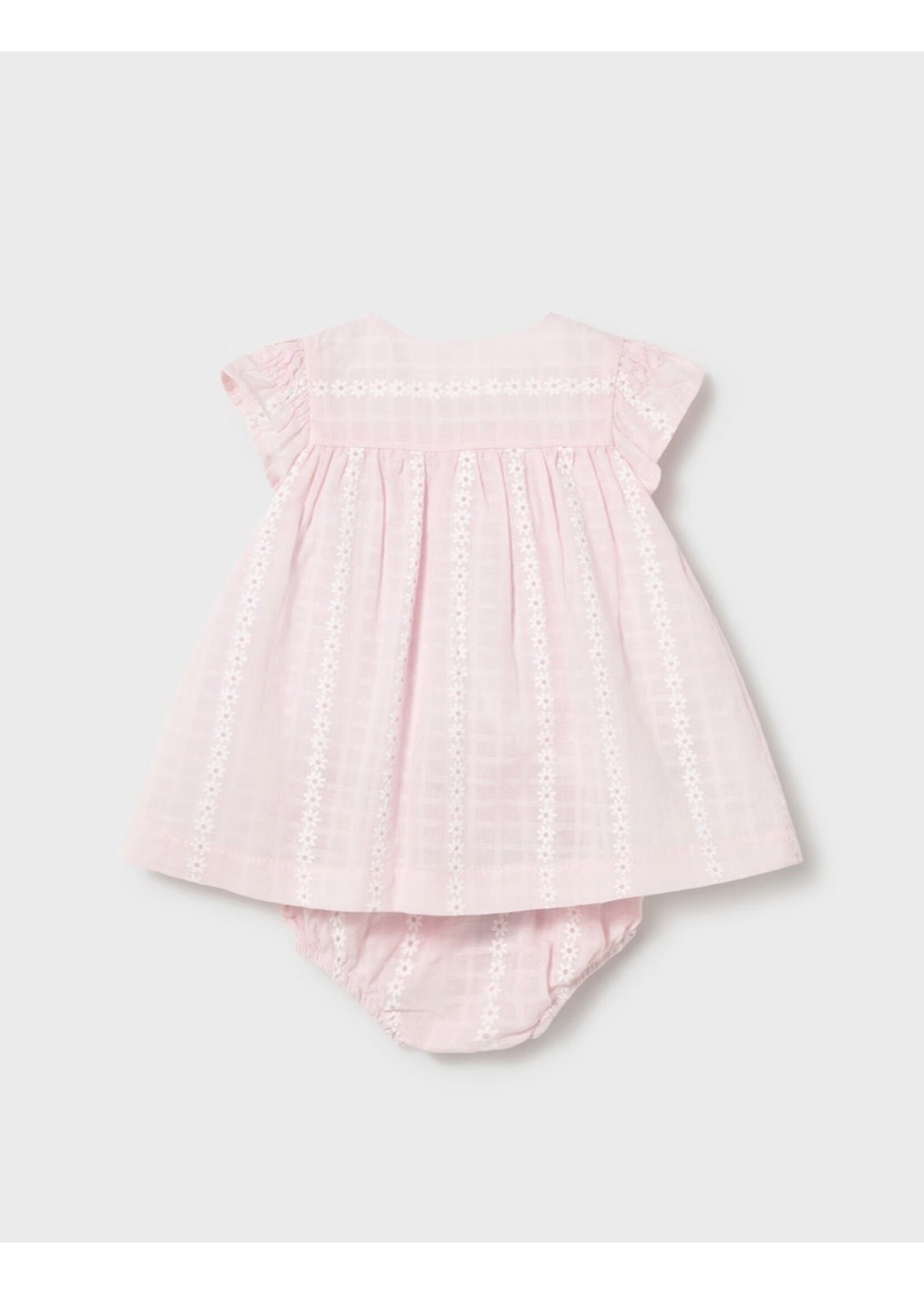 Mayoral Mayoral, Newborn Girl Chiffon Dress || Baby Pink