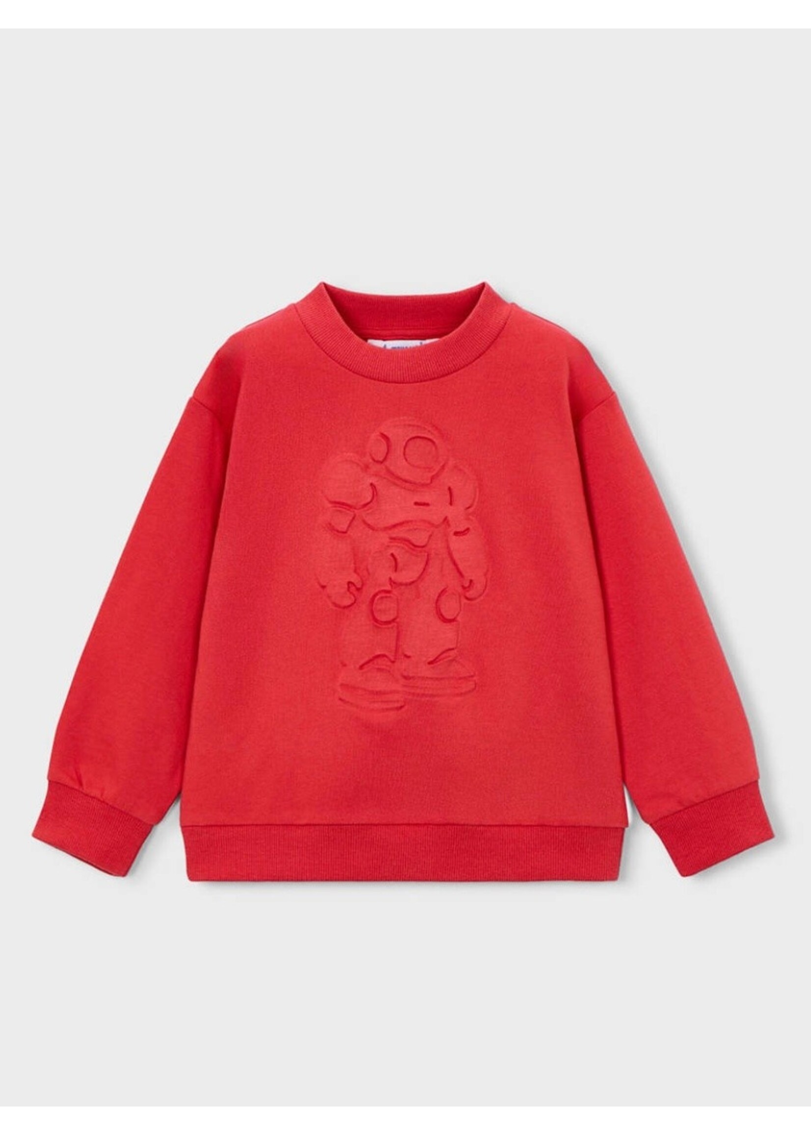 Mayoral Mayoral, Boy Robot Design Sweatshirt || Tomato