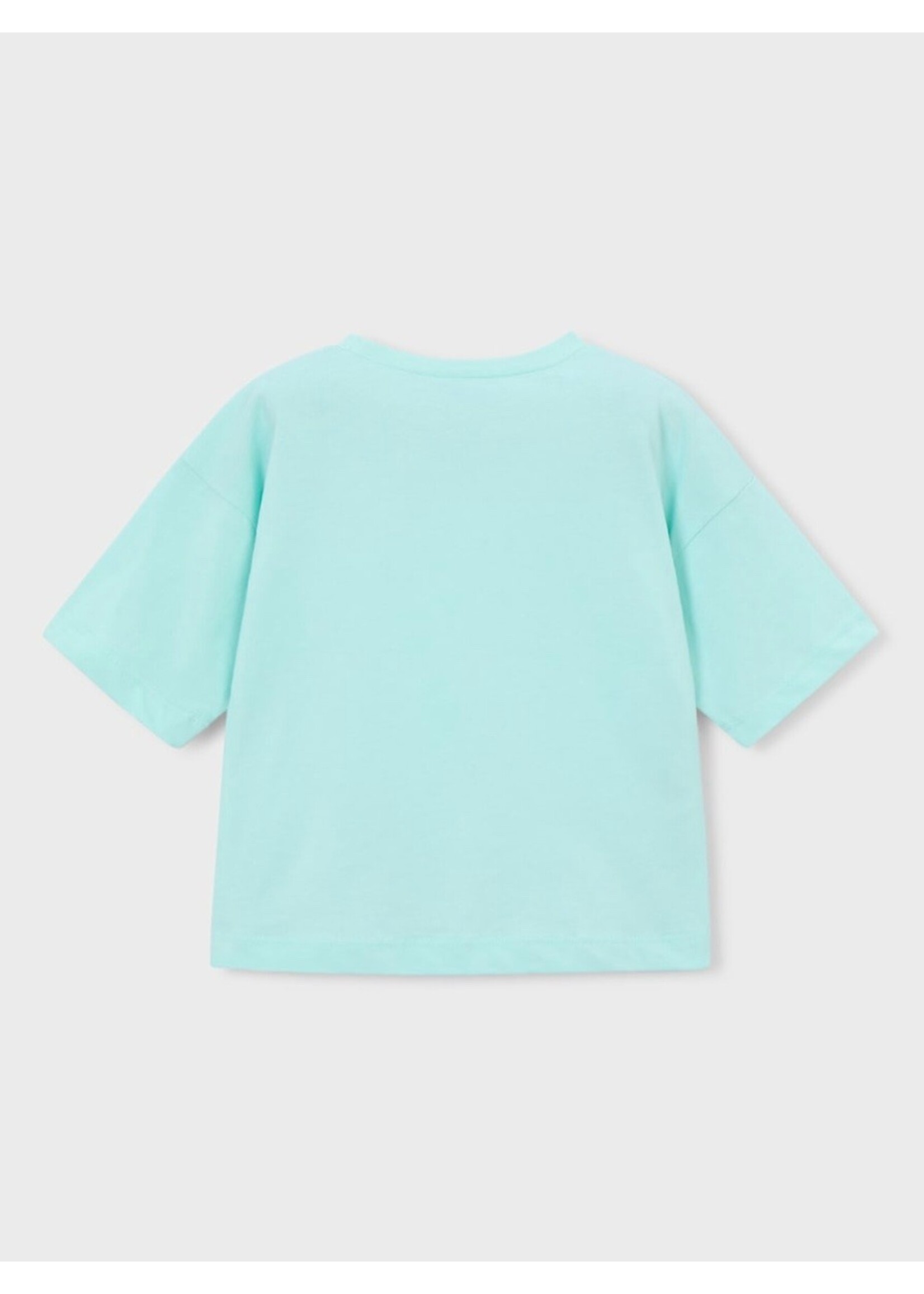 Mayoral Mayoral, Girl Bird Print Drop Shoulder T-shirt || Anise