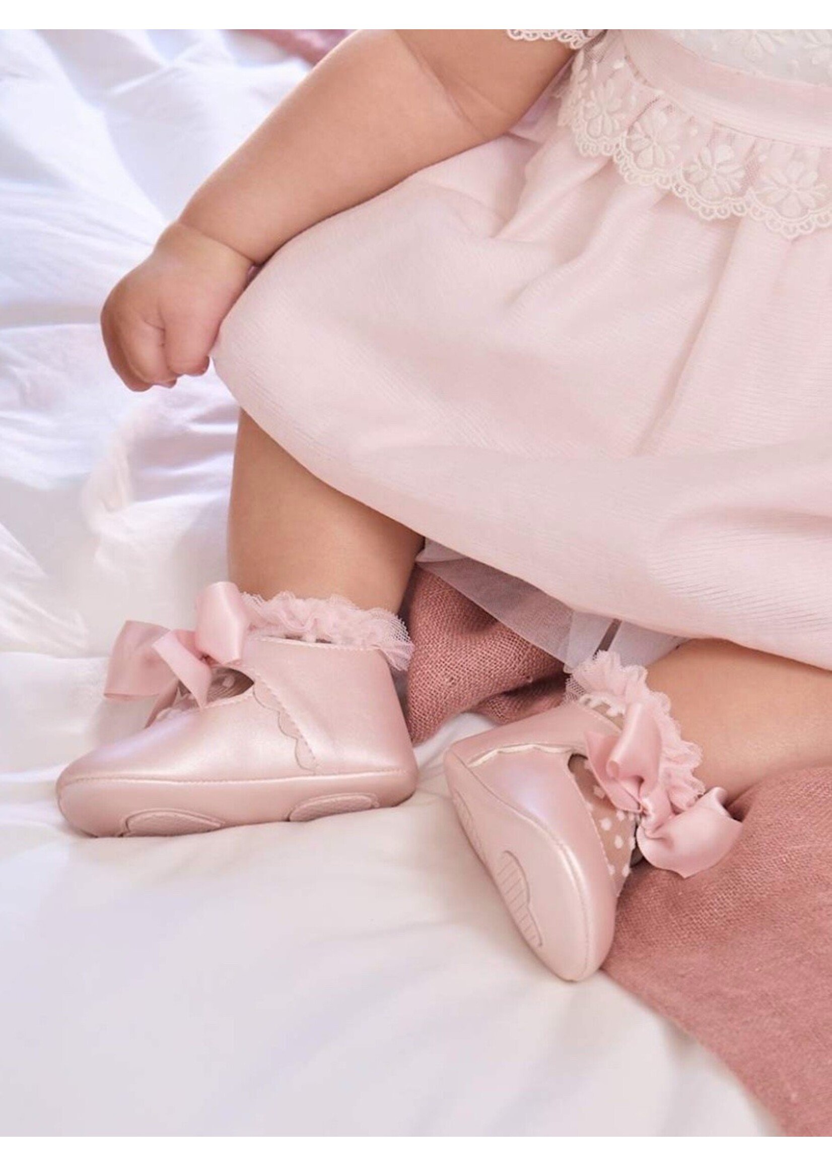 Mayoral Mayoral, Newborn Girl Bow Mary Janes || Tulip