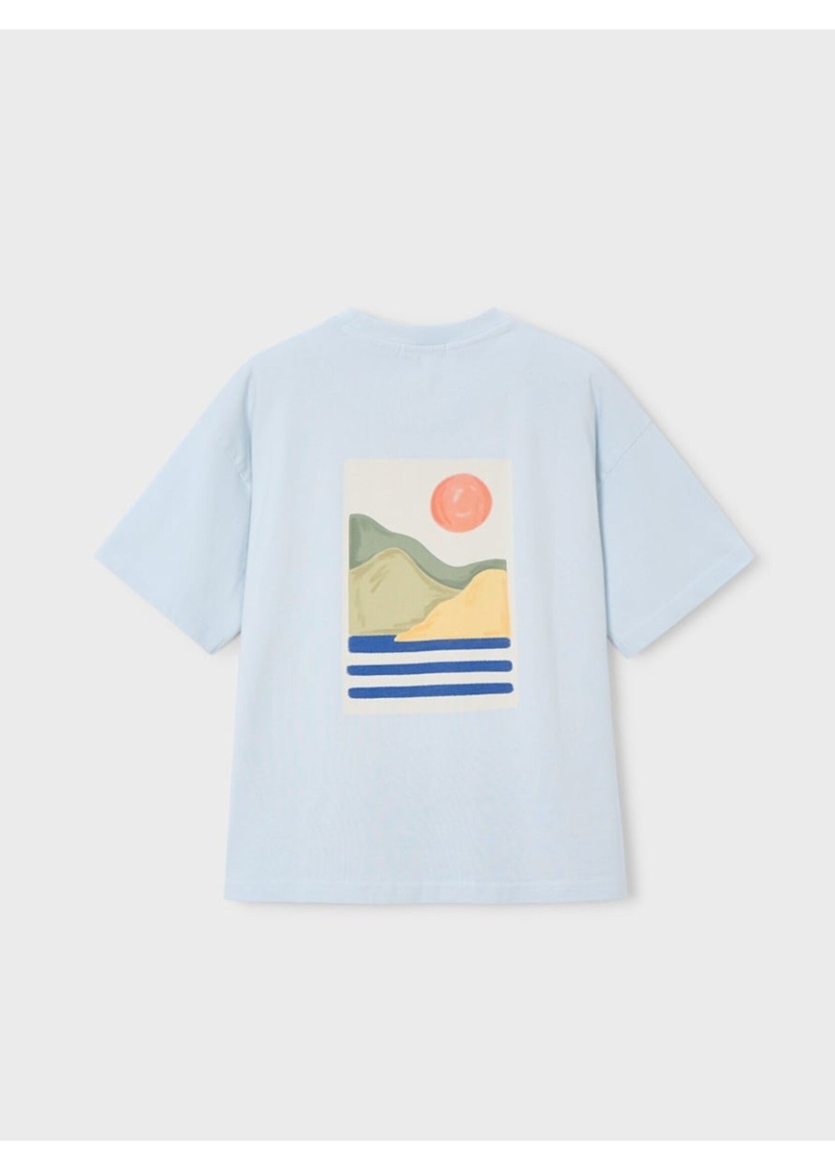 Mayoral Boston Kids, Boy T-shirt Landscape Graphic  || Sky Blue