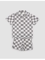 Miles the Label Miles the Label, Checkerboard Short Set || Dark Grey