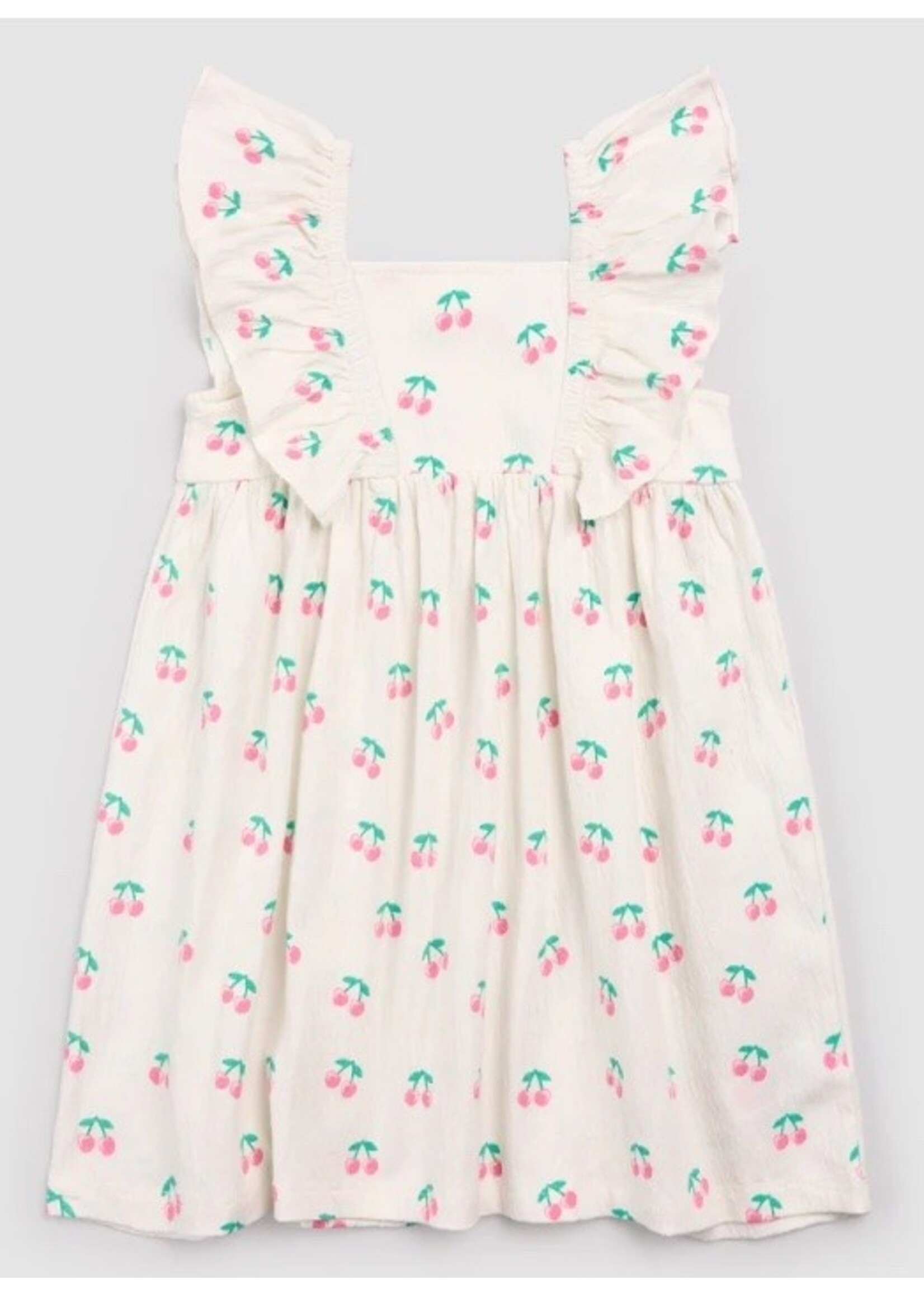 Miles the Label Miles the Label Cherrie Print Crinkle Jersey Dress || Ivory
