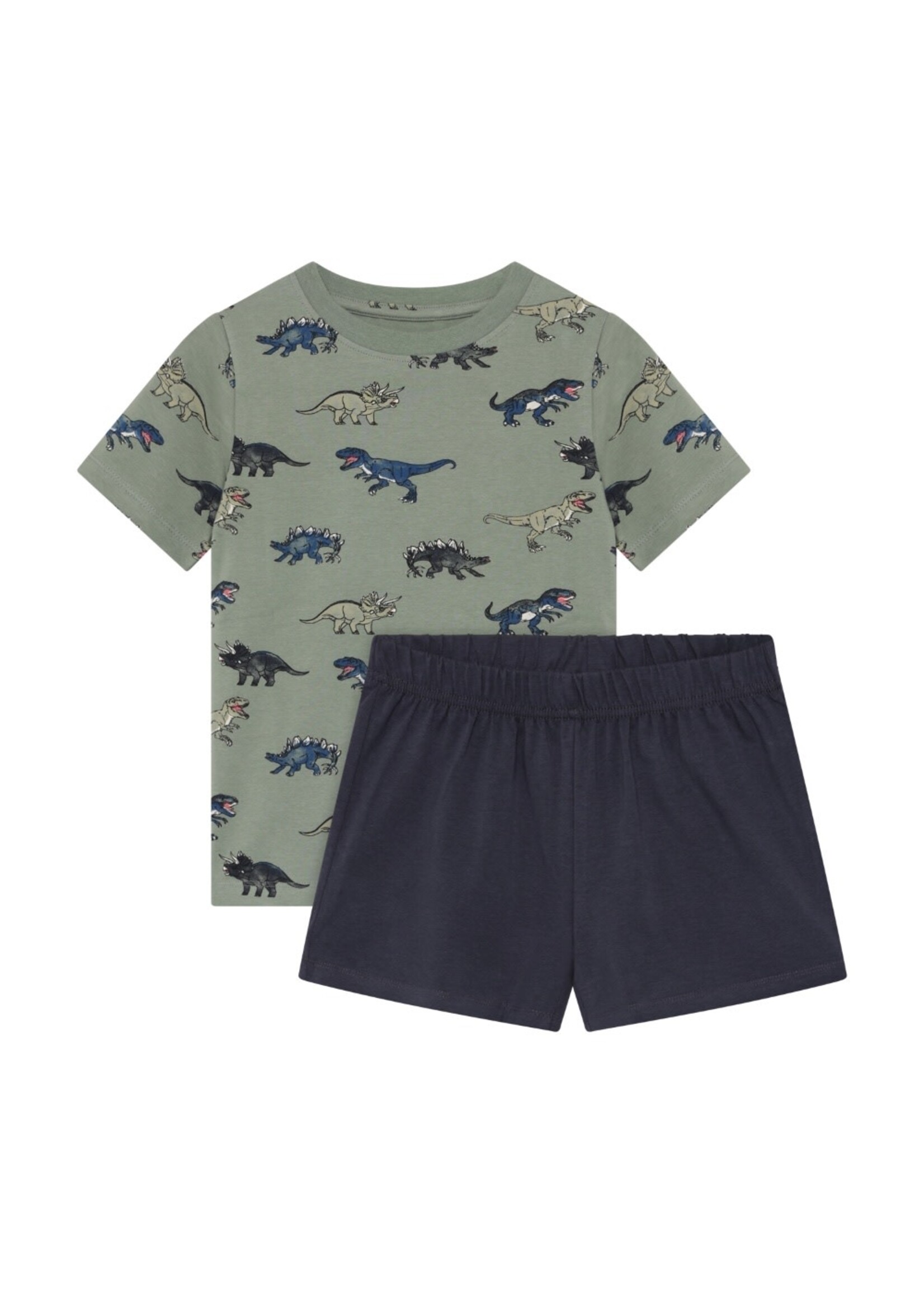 Minymo Minymo, Dino Print T-shirt and Short Set || Lillypad / Navy