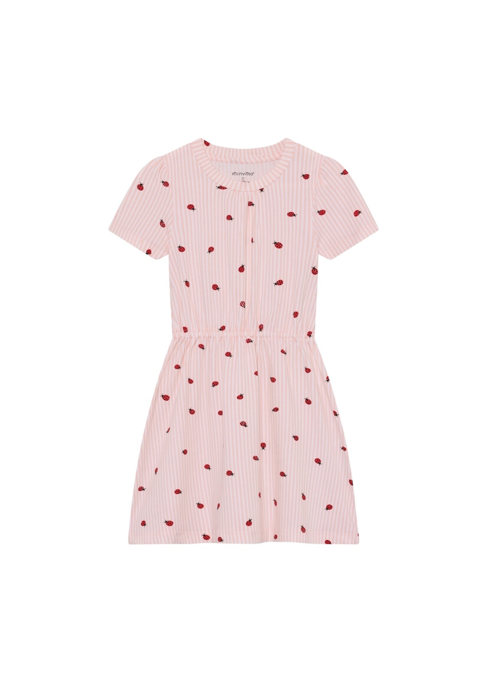 Minymo Minymo, Ladybug Print Dress || Peach Blush