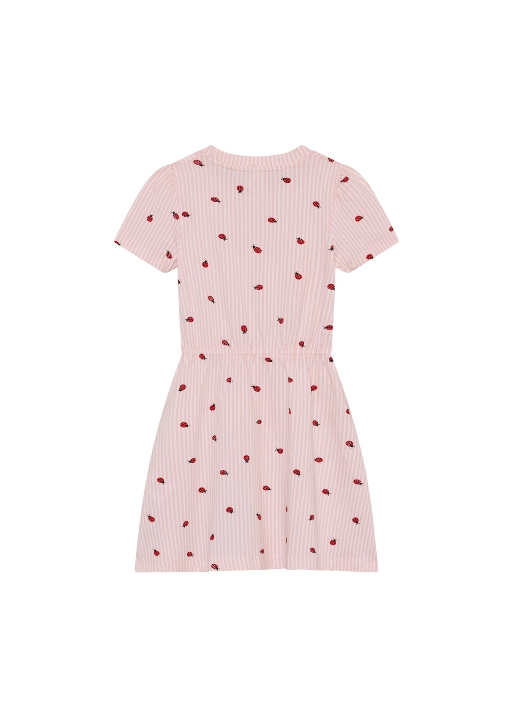 Minymo Minymo, Ladybug Print Dress || Peach Blush