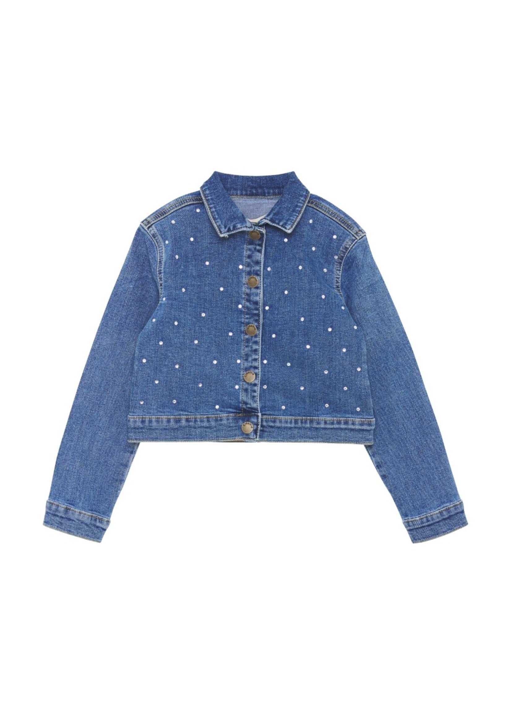 Creamie Creamie, Rhinestone Jean Jacket || Blue Denim