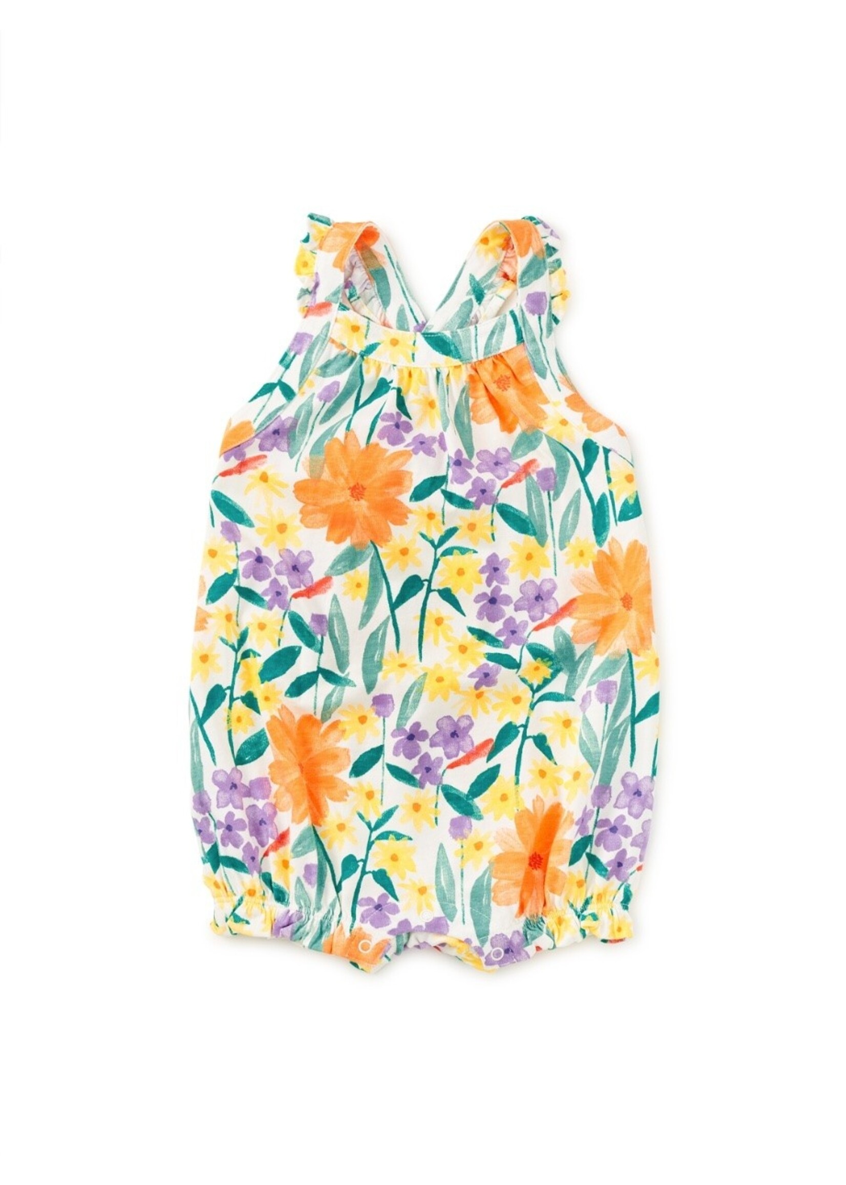 Tea Collection Tea Collection, Cross-Back Baby Romper || Watercolor Floral