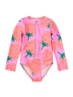 Tea Collection Tea Collection, Long Sleeve One-Piece Swimsuit || Fresas Favoritas