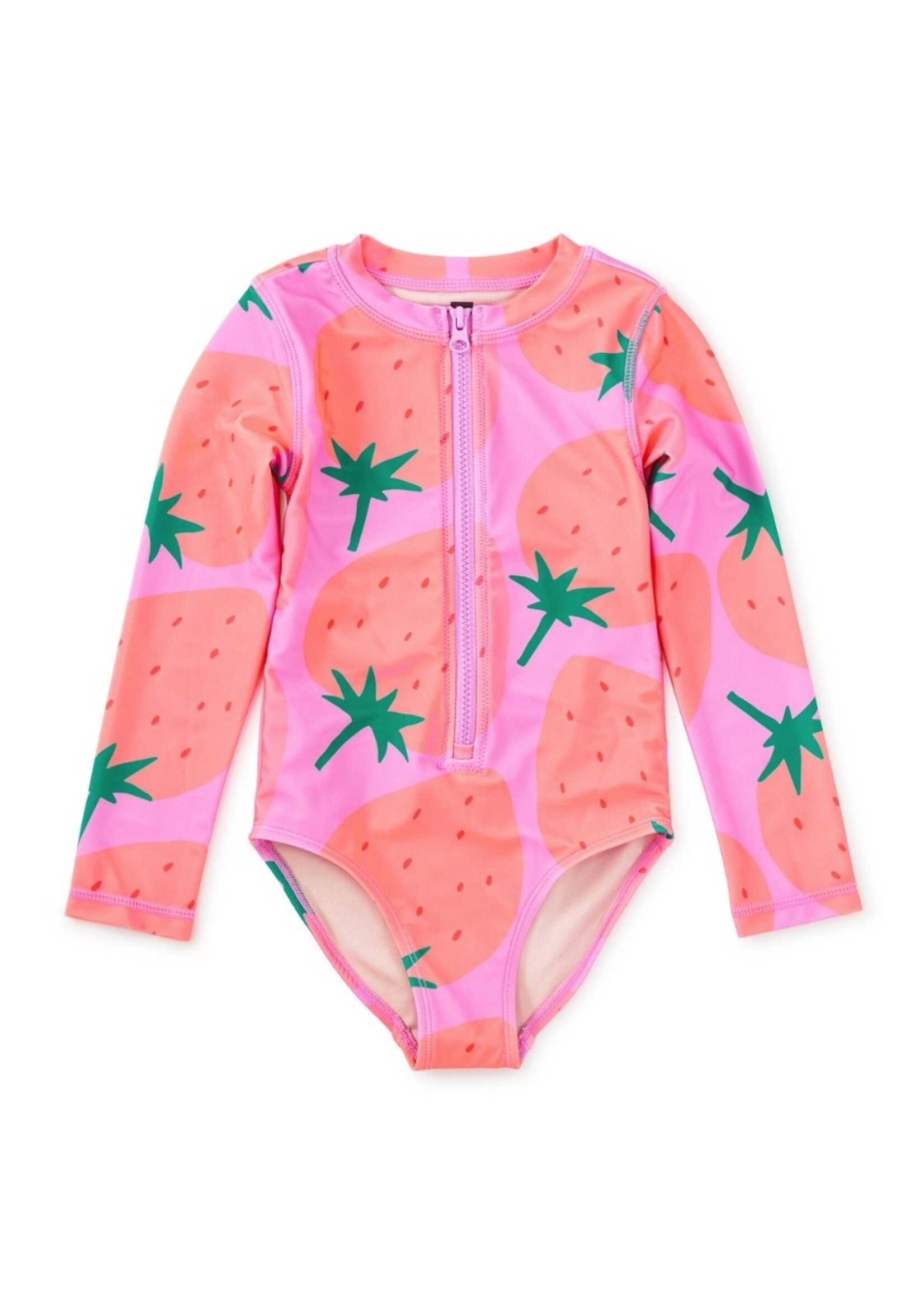 Tea Collection Tea Collection, Long Sleeve One-Piece Swimsuit || Fresas Favoritas