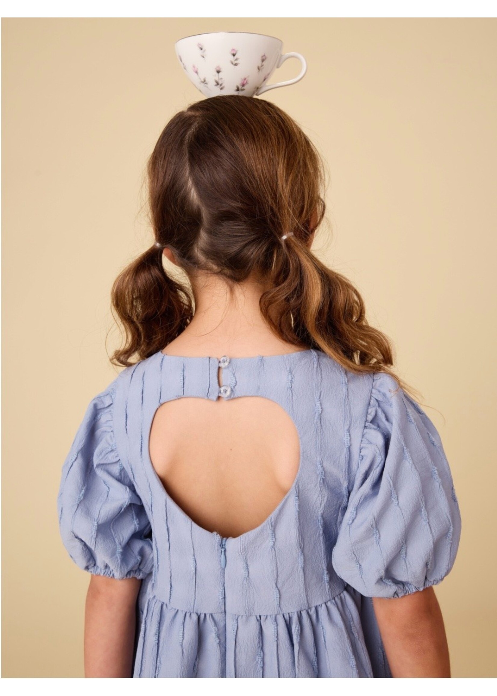 Tea Collection Tea Collection, Pleated Heartback Dress || Seal Grey