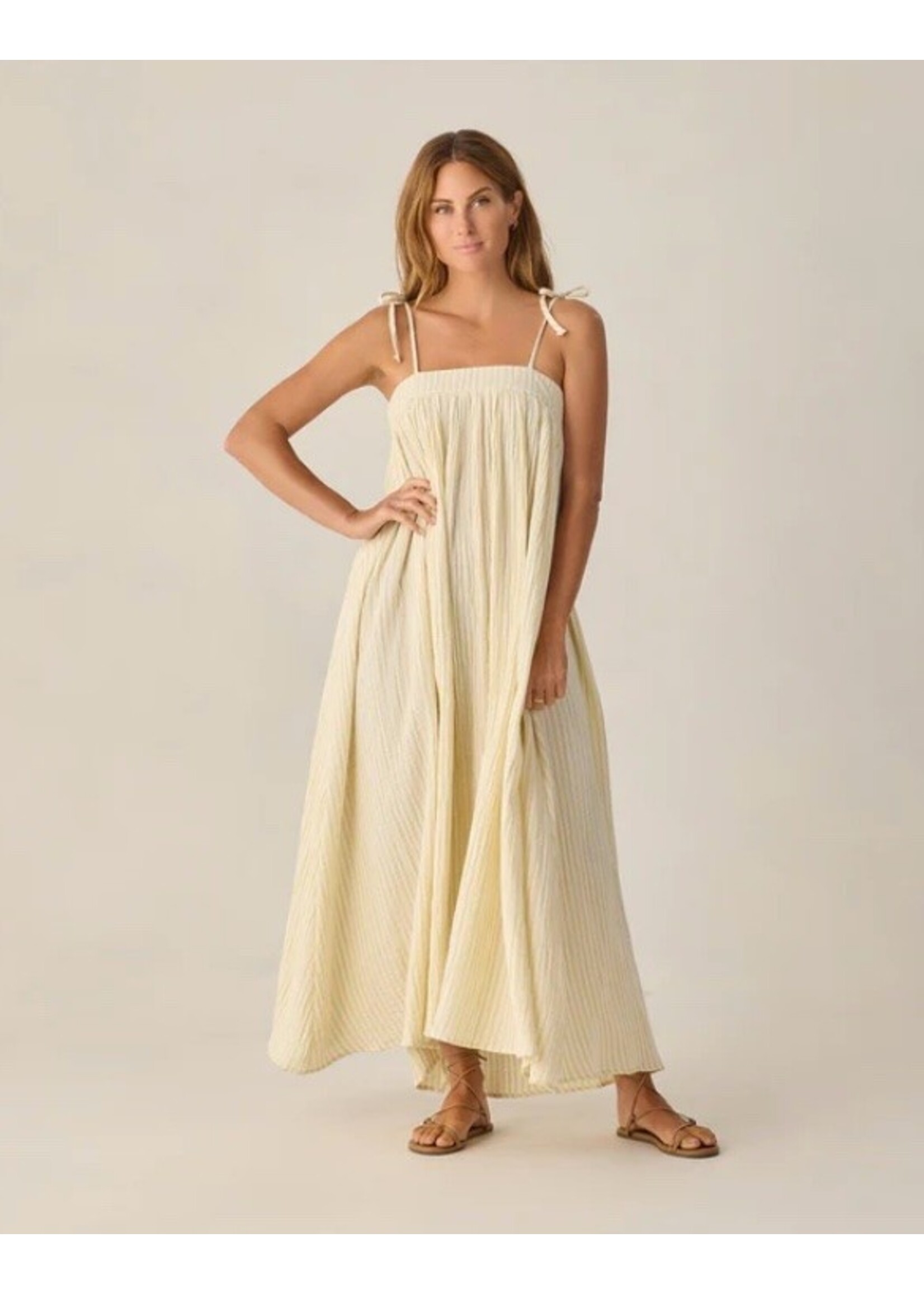 Rylee + Cru Rylee + Cru Women's Malea Dress || Citron Stripe