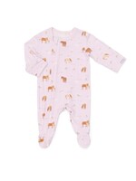 Coccoli Coccoli, Horse Print Modal Zipper Footie || Lilac