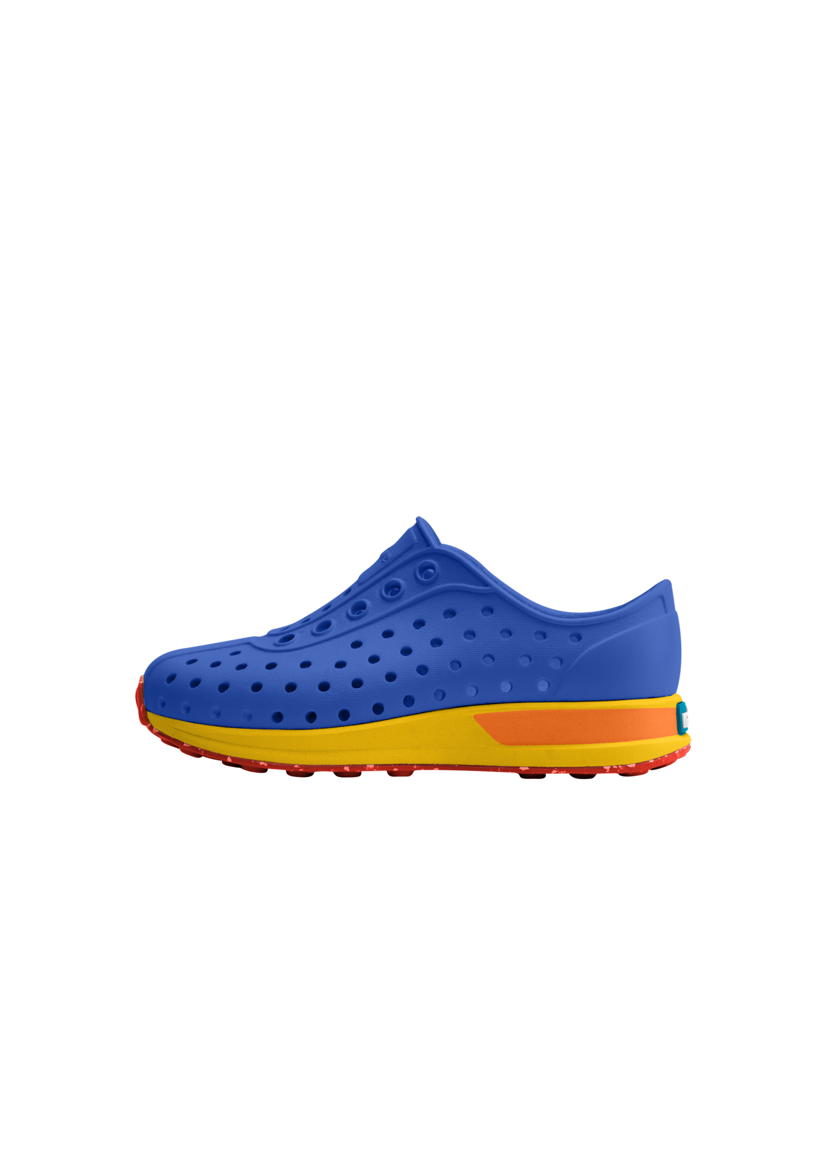 Native Shoes Native Shoes, Robbie Block  Sugarlite™ Child || UV Blue / Freesia Yellow/ Poppy Orange / Fire Speckle Rubber
