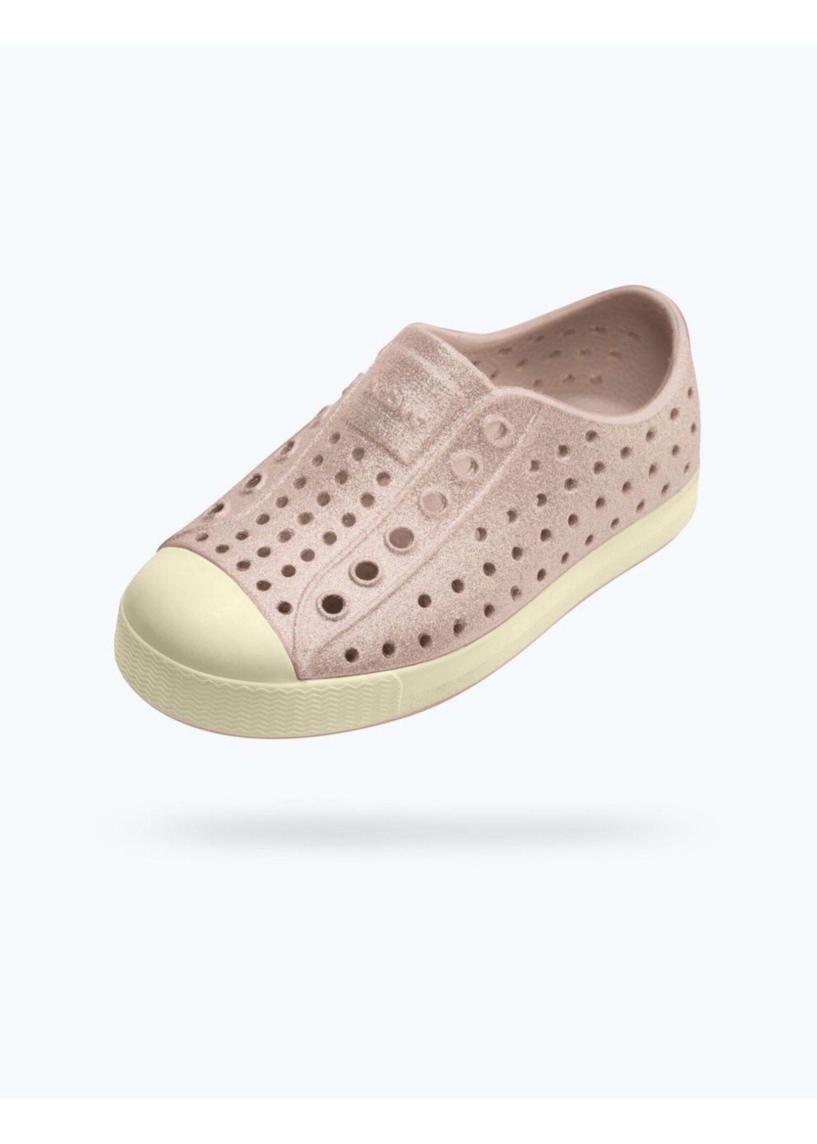 Native Shoes Native Shoes, Jefferson Bio-Bling Kids || Chameleon Pink Bling / Bone White