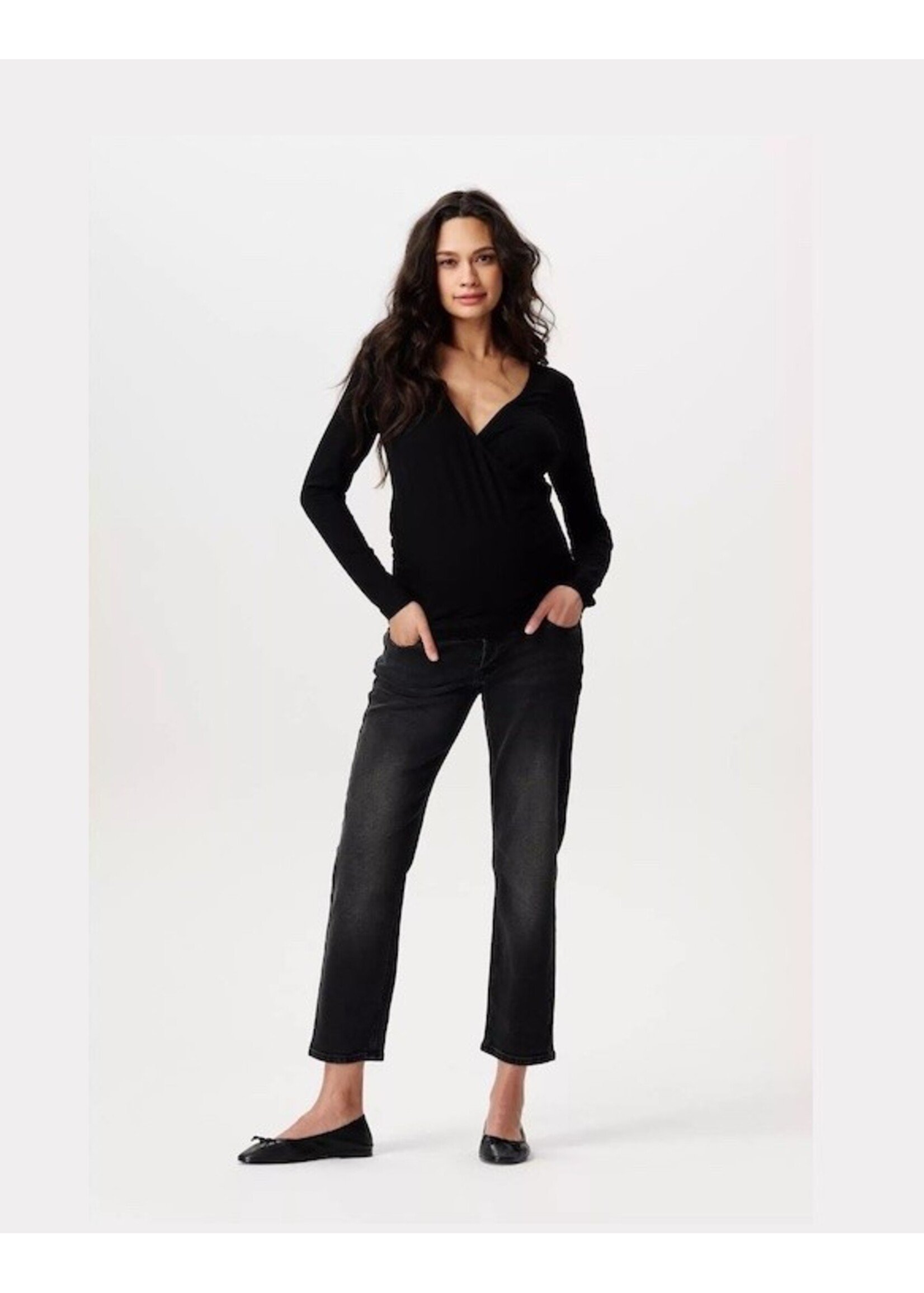 Noppies Maternity Noppies Maternity, Azua Over Bump Mom Fit 7/8 Jeans || Black