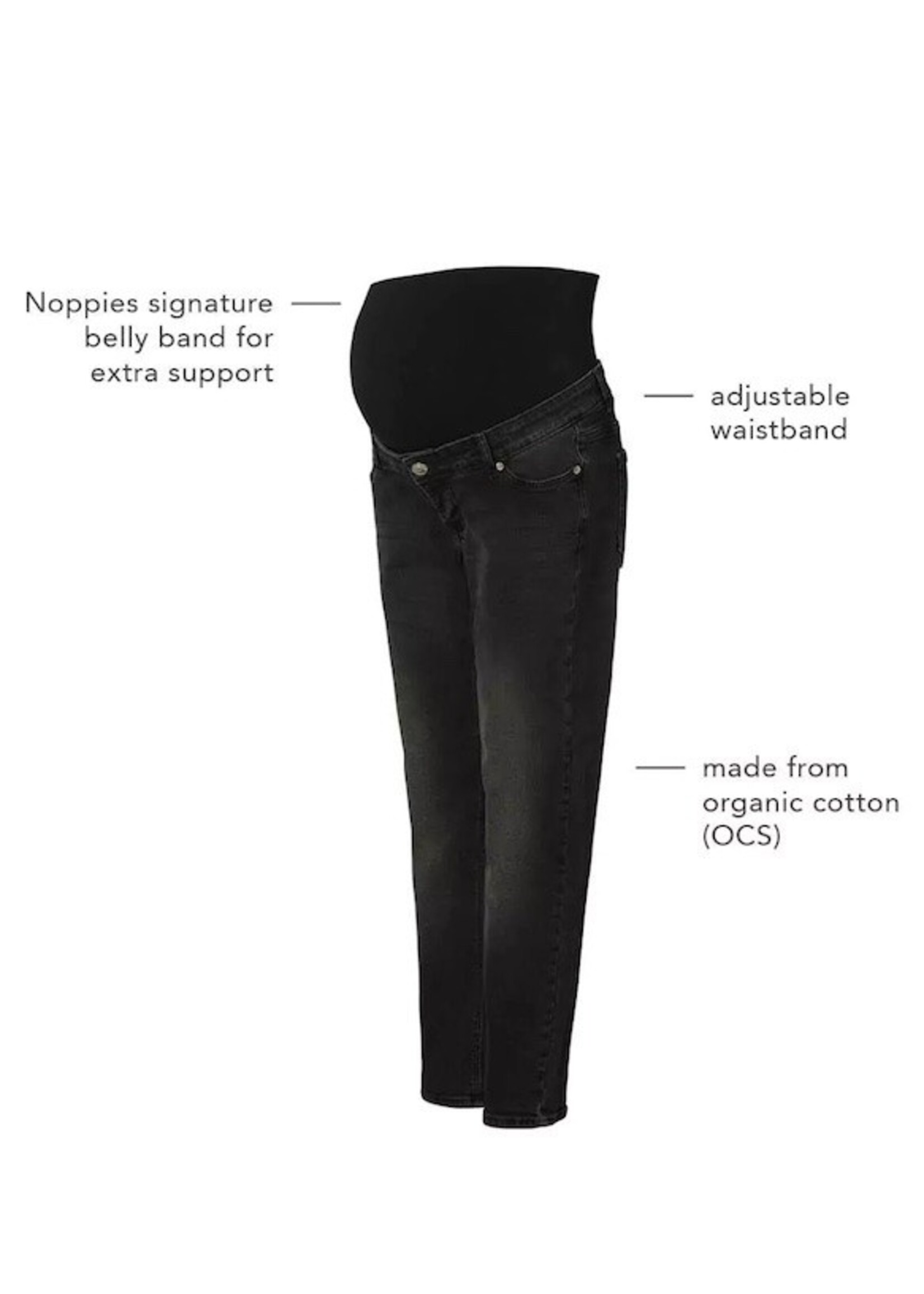 Noppies Maternity Noppies Maternity, Azua Over Bump Mom Fit 7/8 Jeans || Black