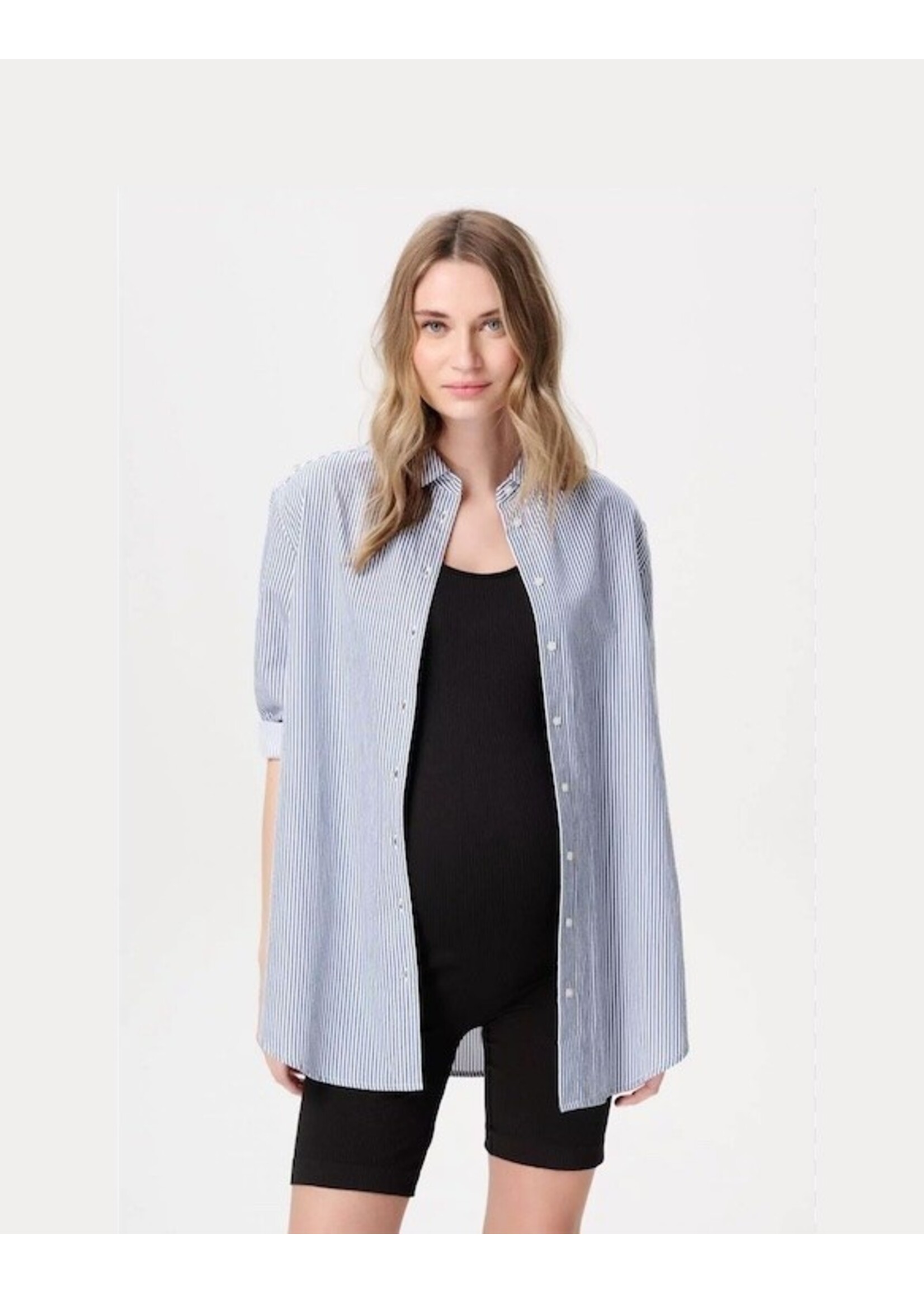 Noppies Maternity Noppies Maternity, Arles Maternity & Nursing Blouse || Gris Blue Stripe