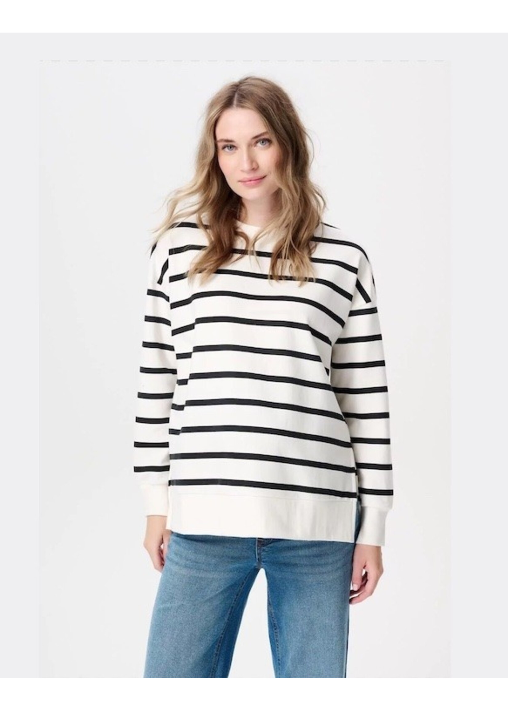 Noppies Maternity Noppies Maternity, Pepe Maternity& Nursing Sweatshirt|| Cream Stripe