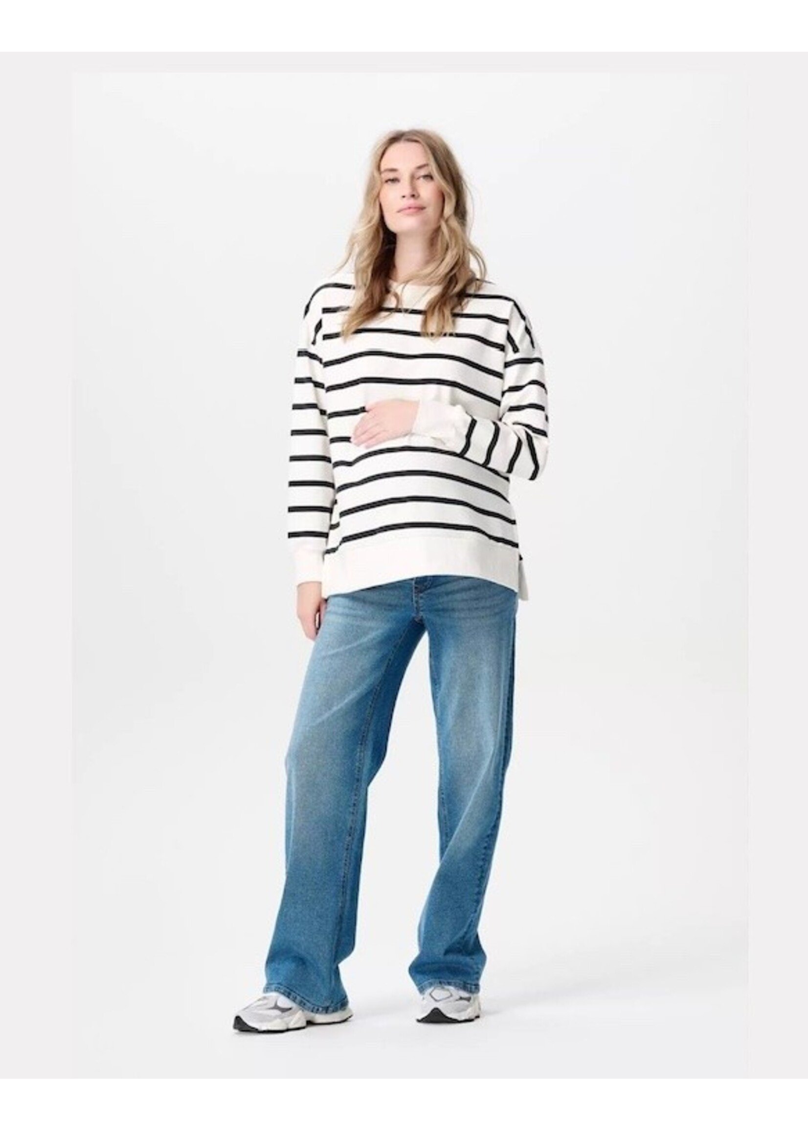 Noppies Maternity Noppies Maternity, Pepe Maternity& Nursing Sweatshirt|| Cream Stripe
