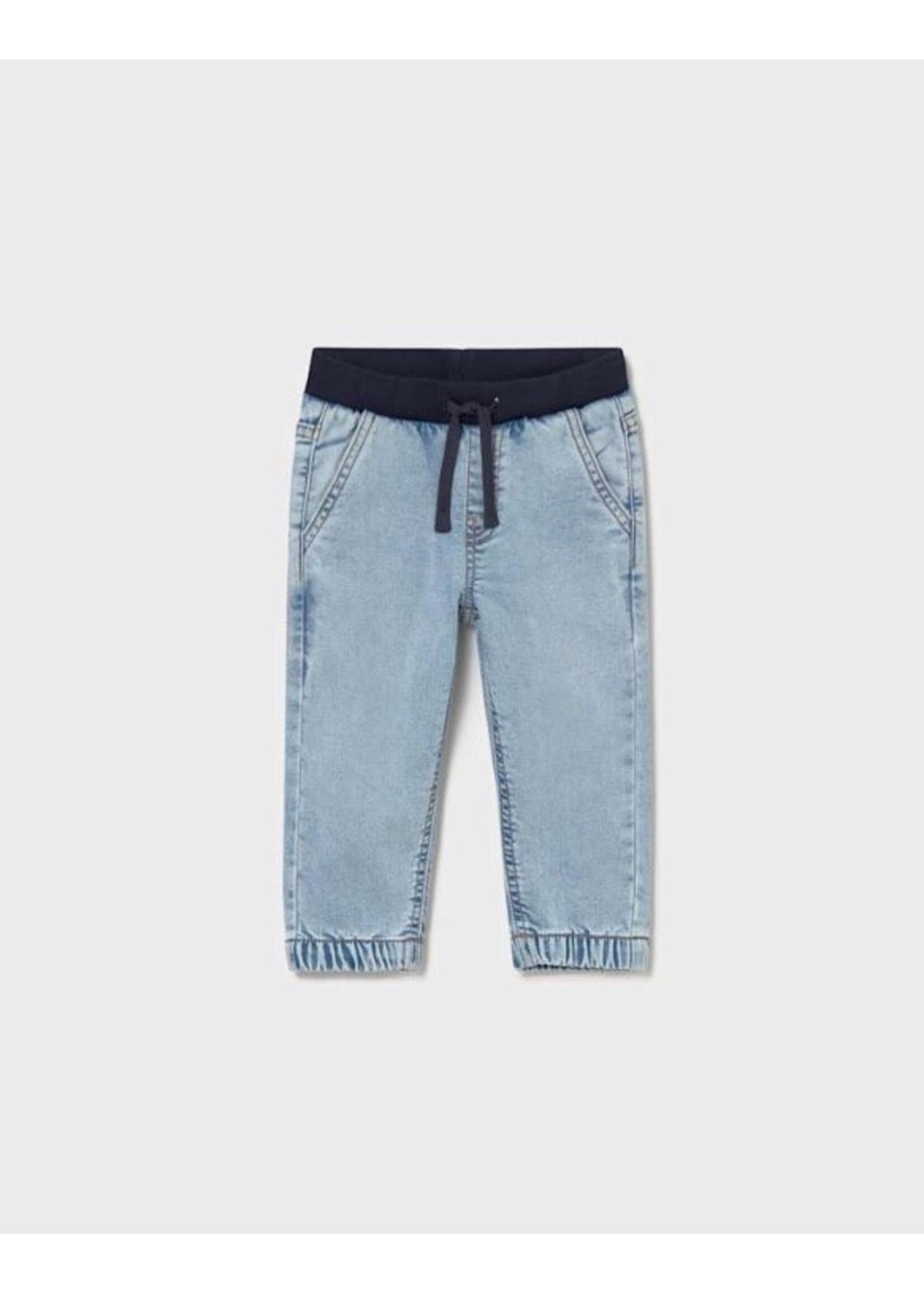 Mayoral Mayoral, Baby Jeans with Elastic Waistband || Light Denim