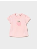 Mayoral Mayoral, Newborn Girl Turnip Print T-shirt || Baby Pink