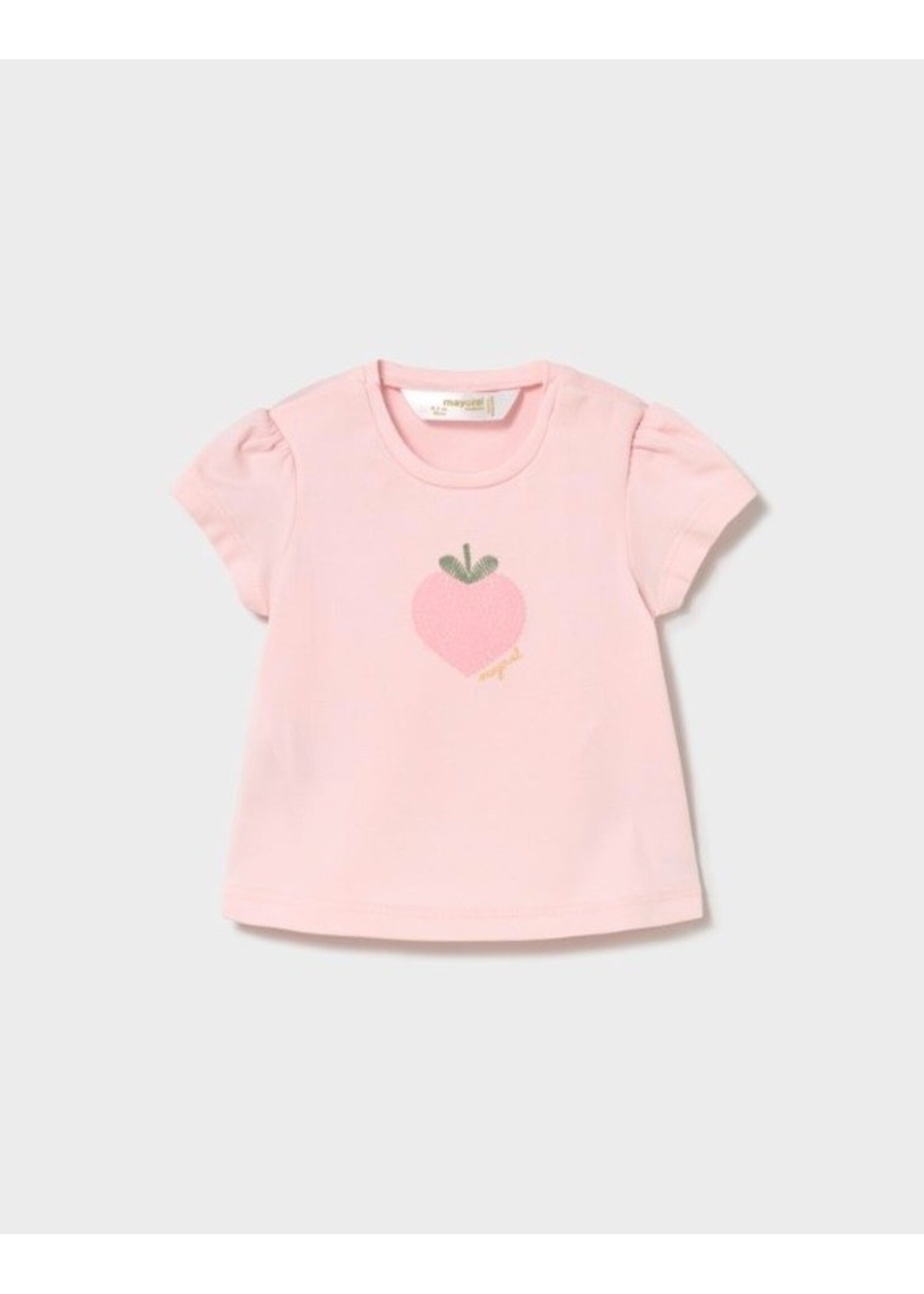 Mayoral Mayoral, Newborn Girl Turnip Print T-shirt || Baby Pink