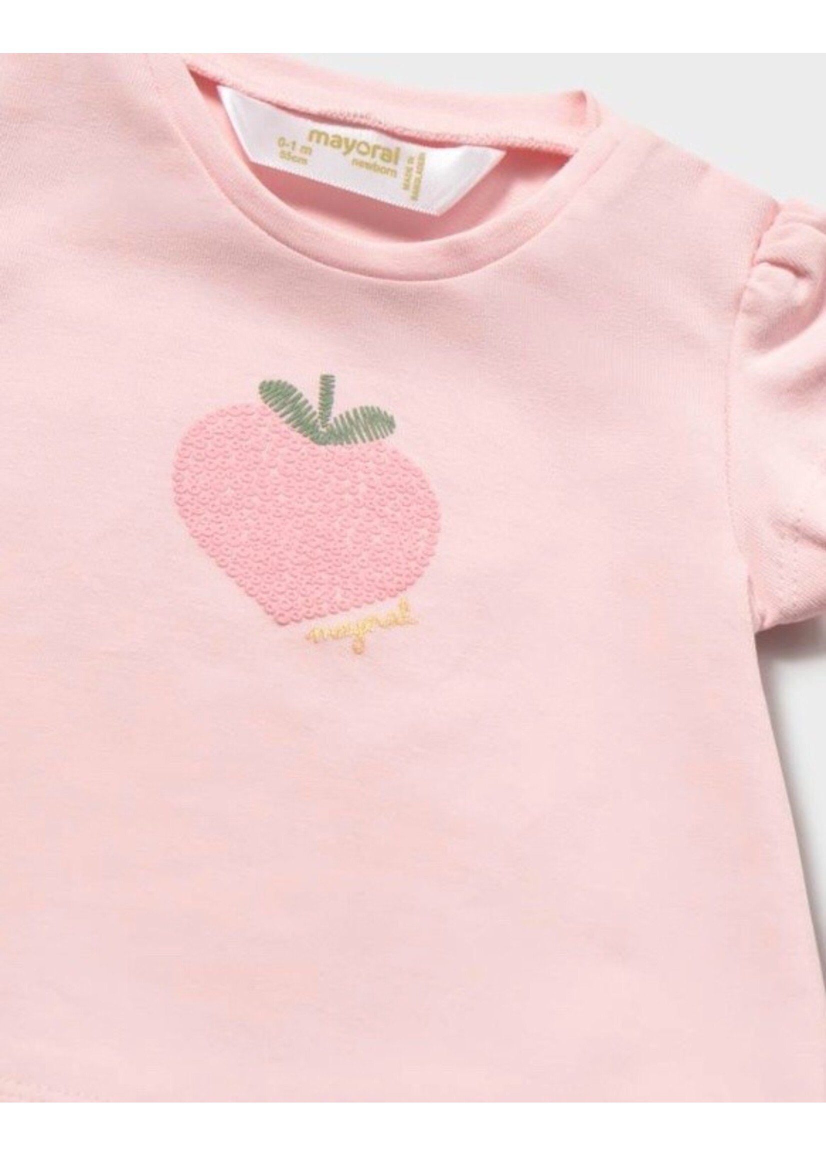 Mayoral Mayoral, Newborn Girl Turnip Print T-shirt || Baby Pink