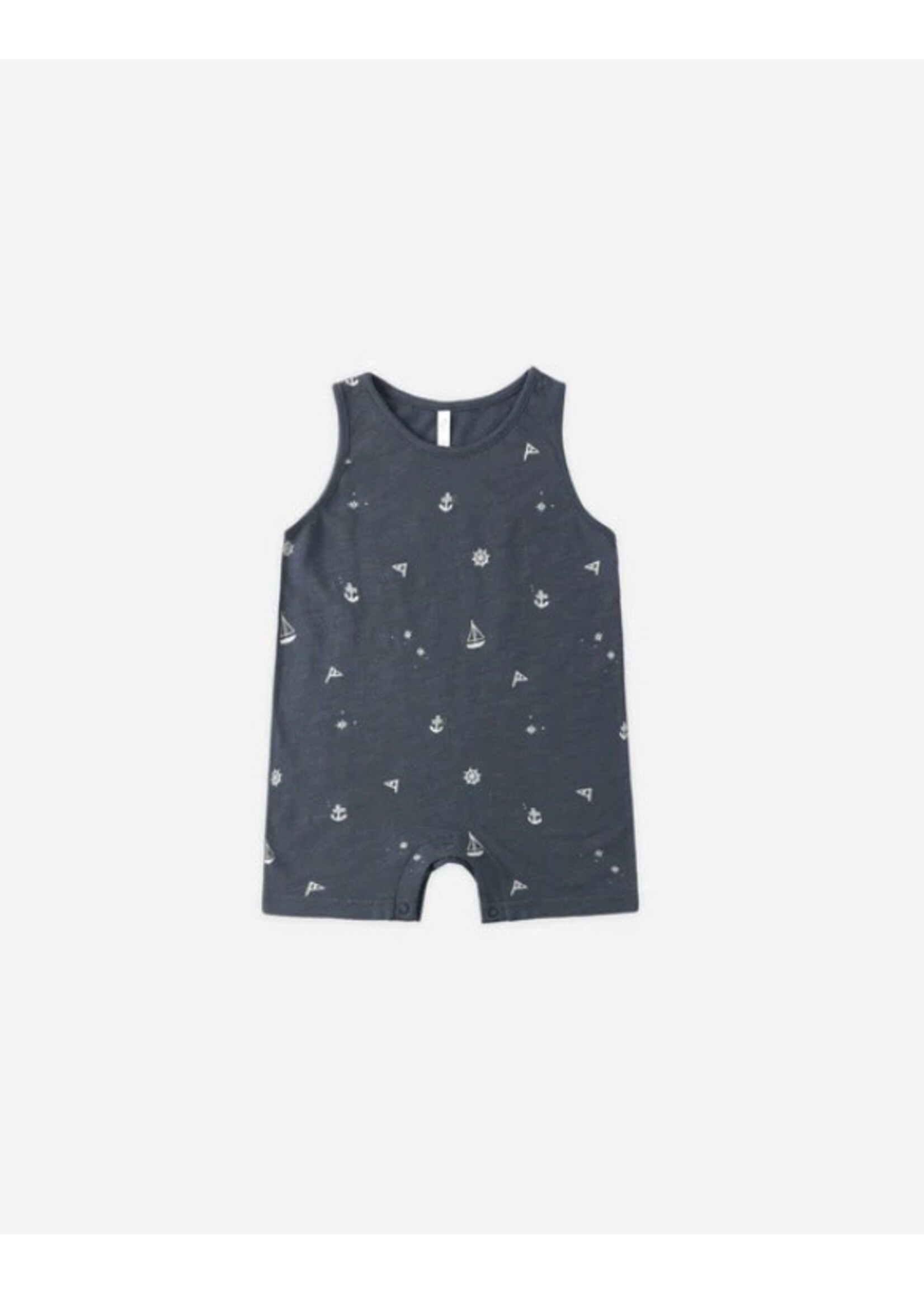 Rylee + Cru Rylee + Cru, Maritime Print Sleeveless One-Piece || Navy