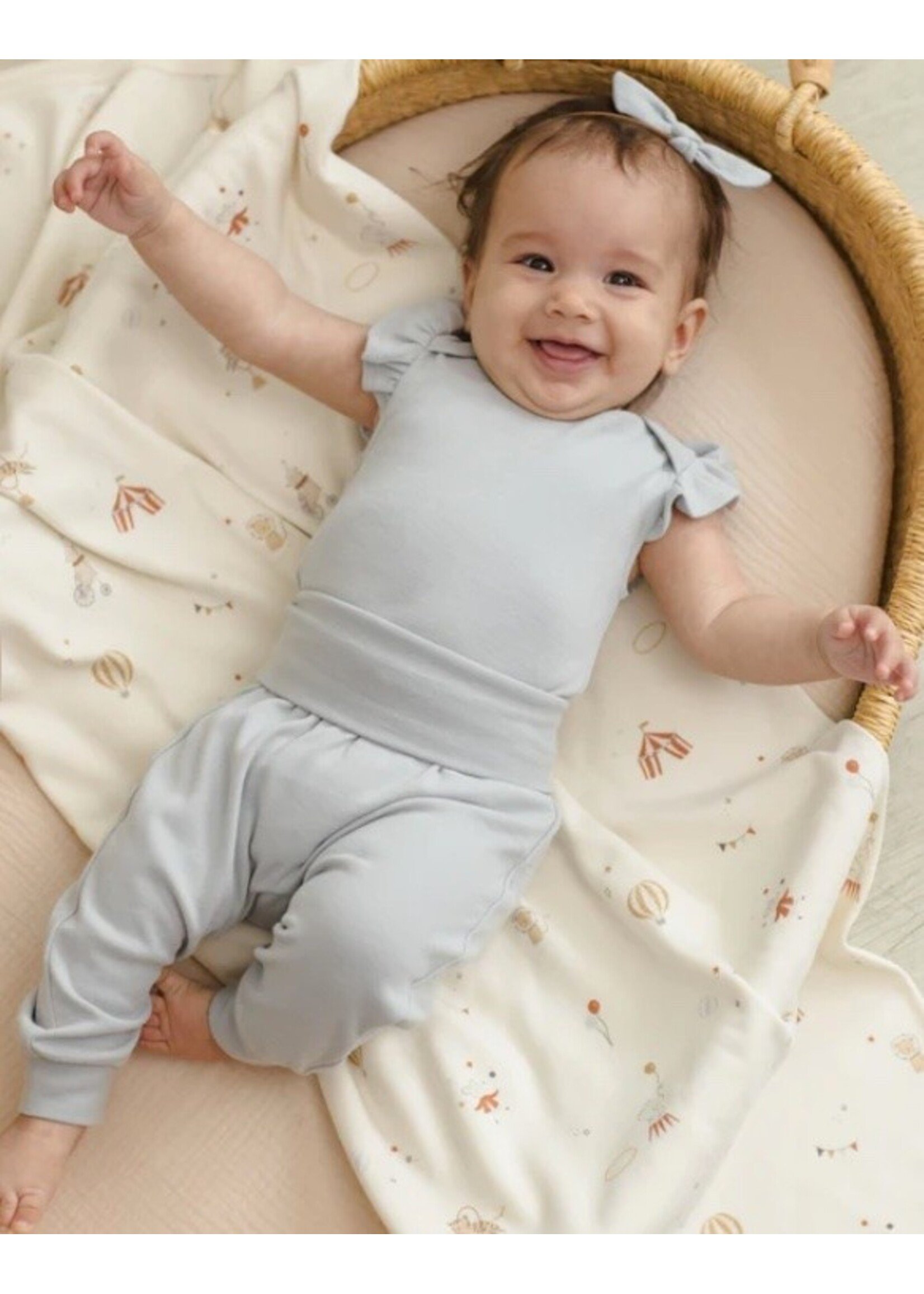 Quincy Mae Quincy Mae, Cotton Baby Pant || Sky