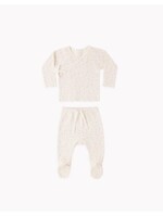 Quincy Mae Quincy Mae, Wrap Top + Footed Pant Set || Ditsy Floral