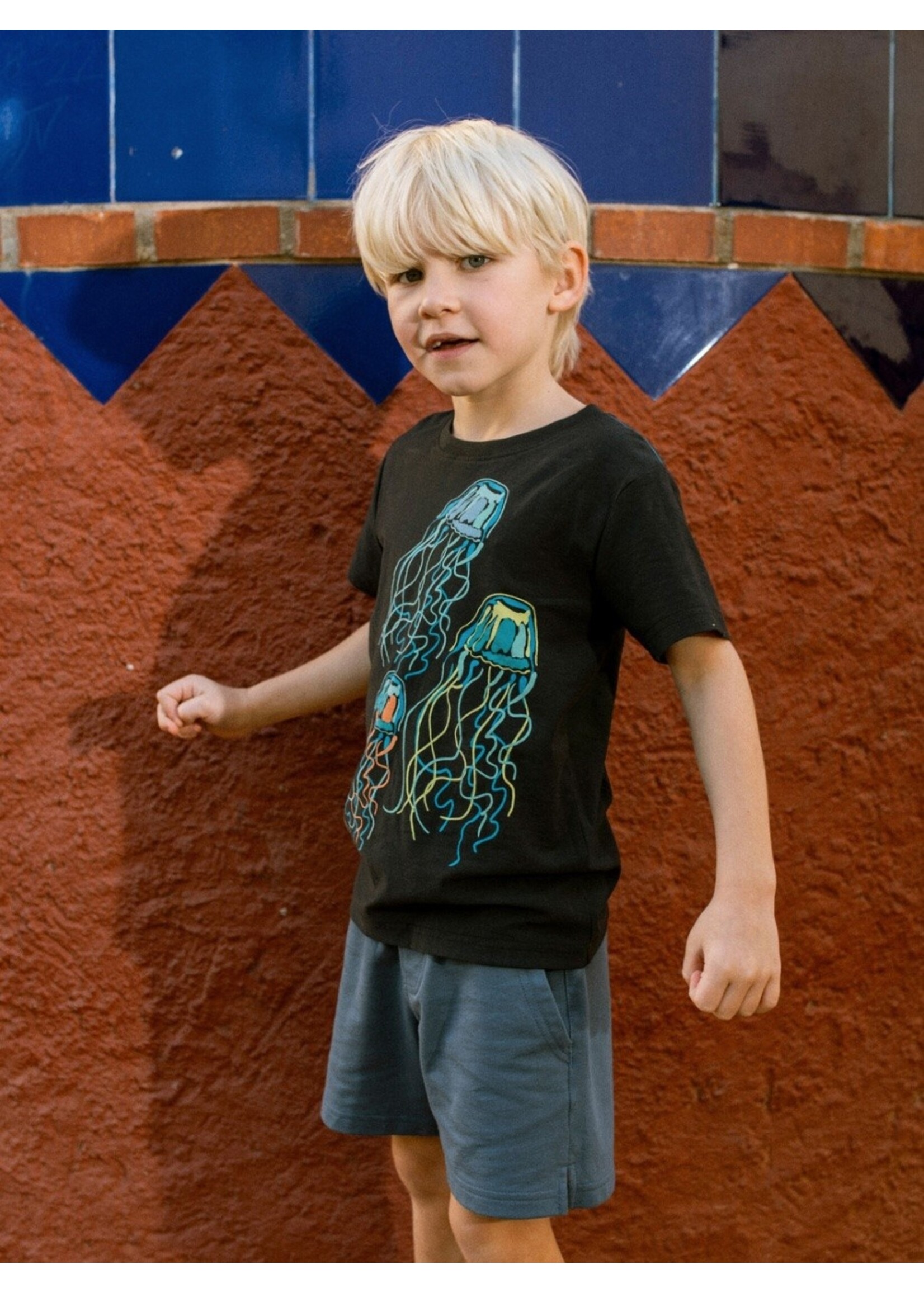 Tea Collection Tea Collection, Electric Medusa Jellies Graphic Tee || Jet Black