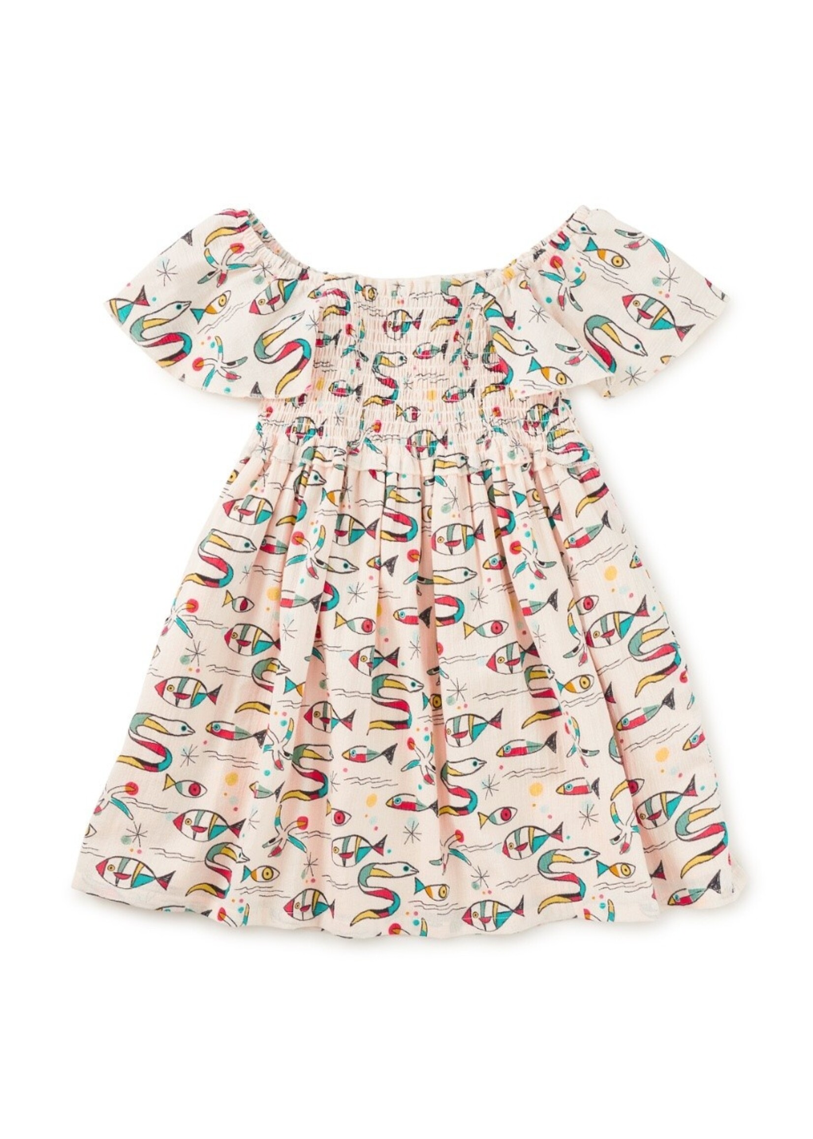 Tea Collection Tea Collection, Flutter Sleeve Smocked Dress || Mar de Miro