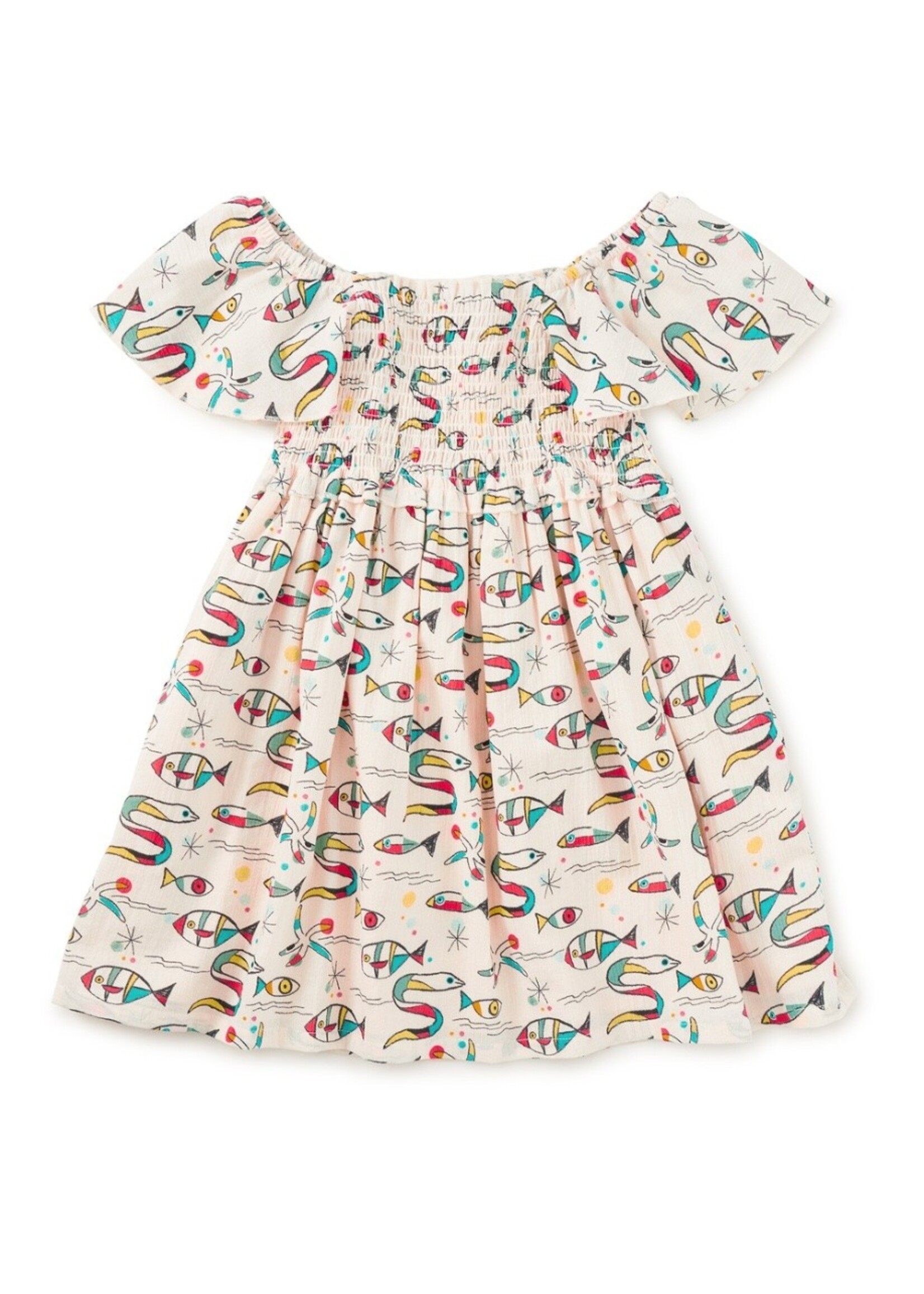 Tea Collection Tea Collection, Flutter Sleeve Smocked Dress || Mar de Miro