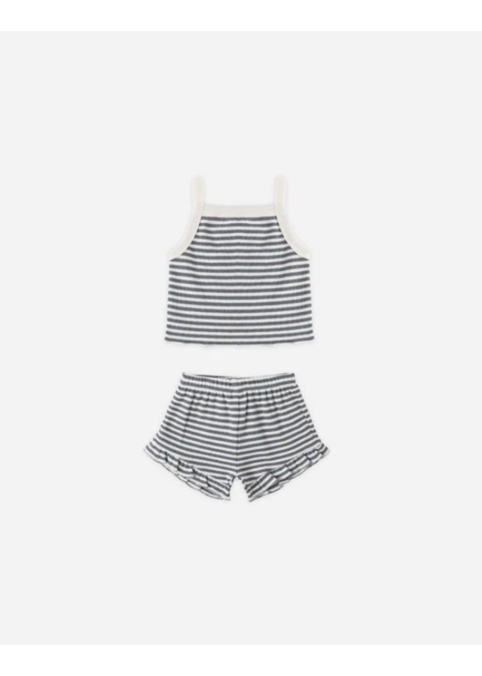 Quincy Mae Quincy Mae, Evie Tank + Shortie Set || Ocean Stripe