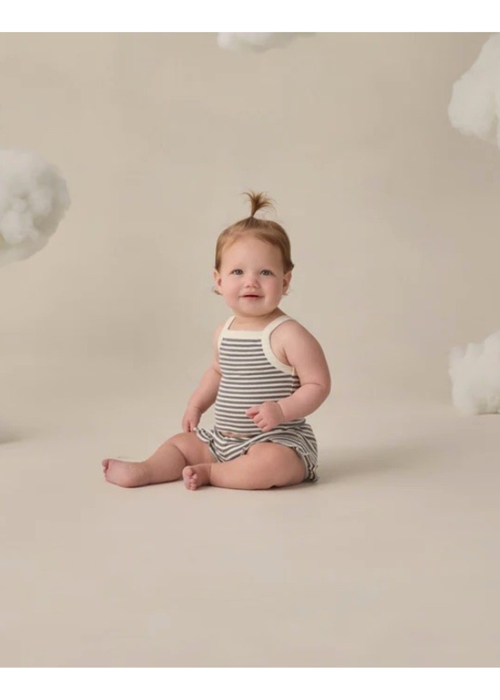Quincy Mae Quincy Mae, Evie Tank + Shortie Set || Ocean Stripe