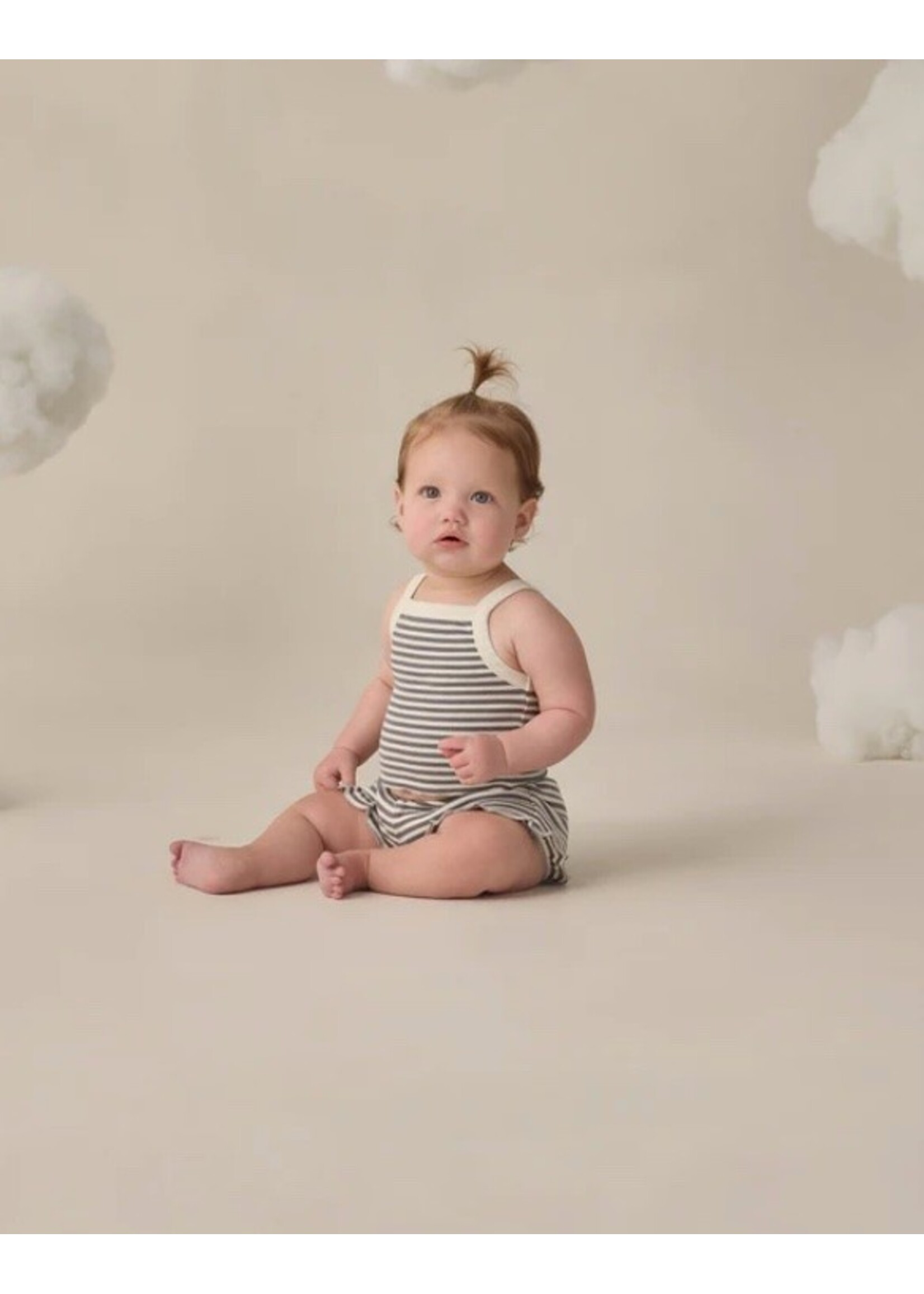 Quincy Mae Quincy Mae, Evie Tank + Shortie Set || Ocean Stripe