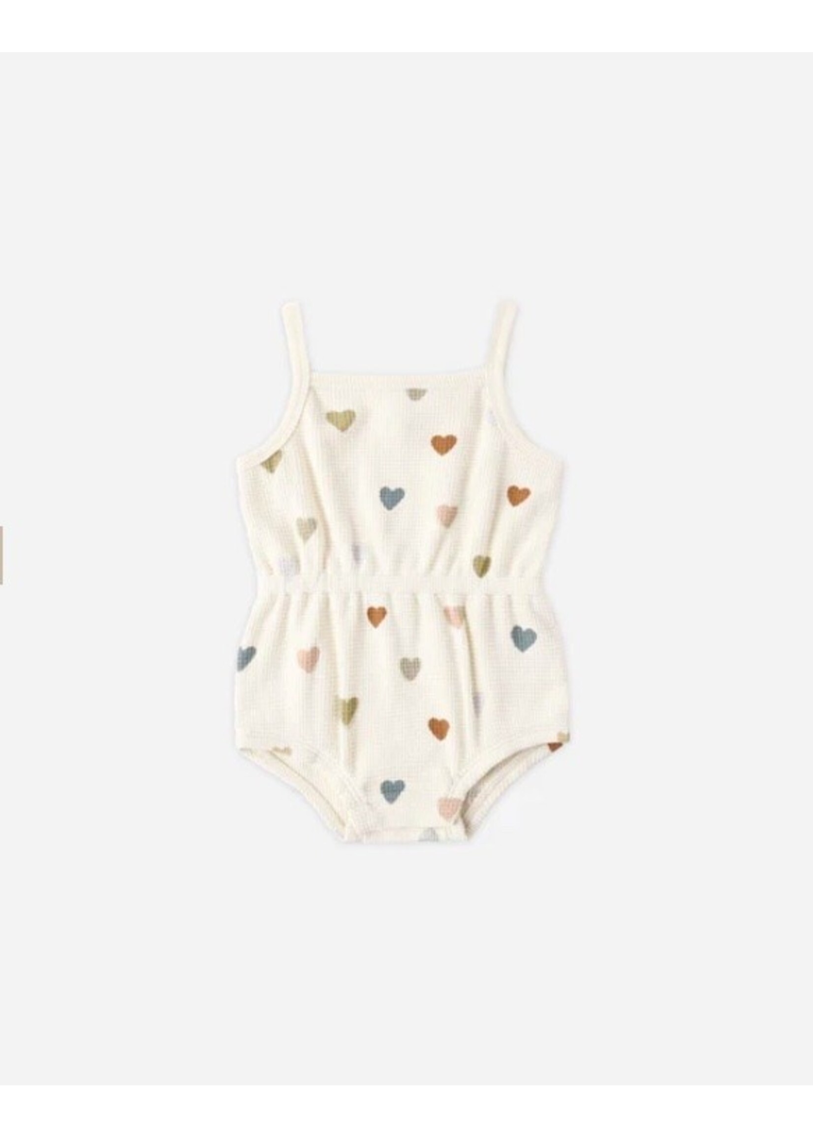 Quincy Mae Quincy Mae, Waffle Cinch Romper || Confetti Hearts
