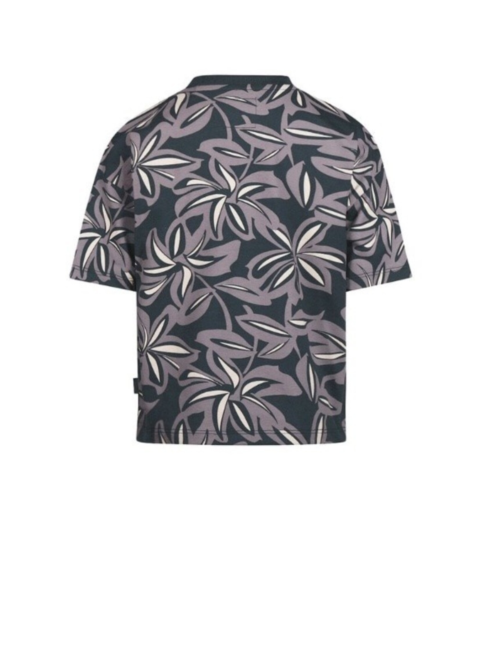 Koko Noko Koko Noko, Boys' Leaf Print T-shirt || Dark Blue Purple