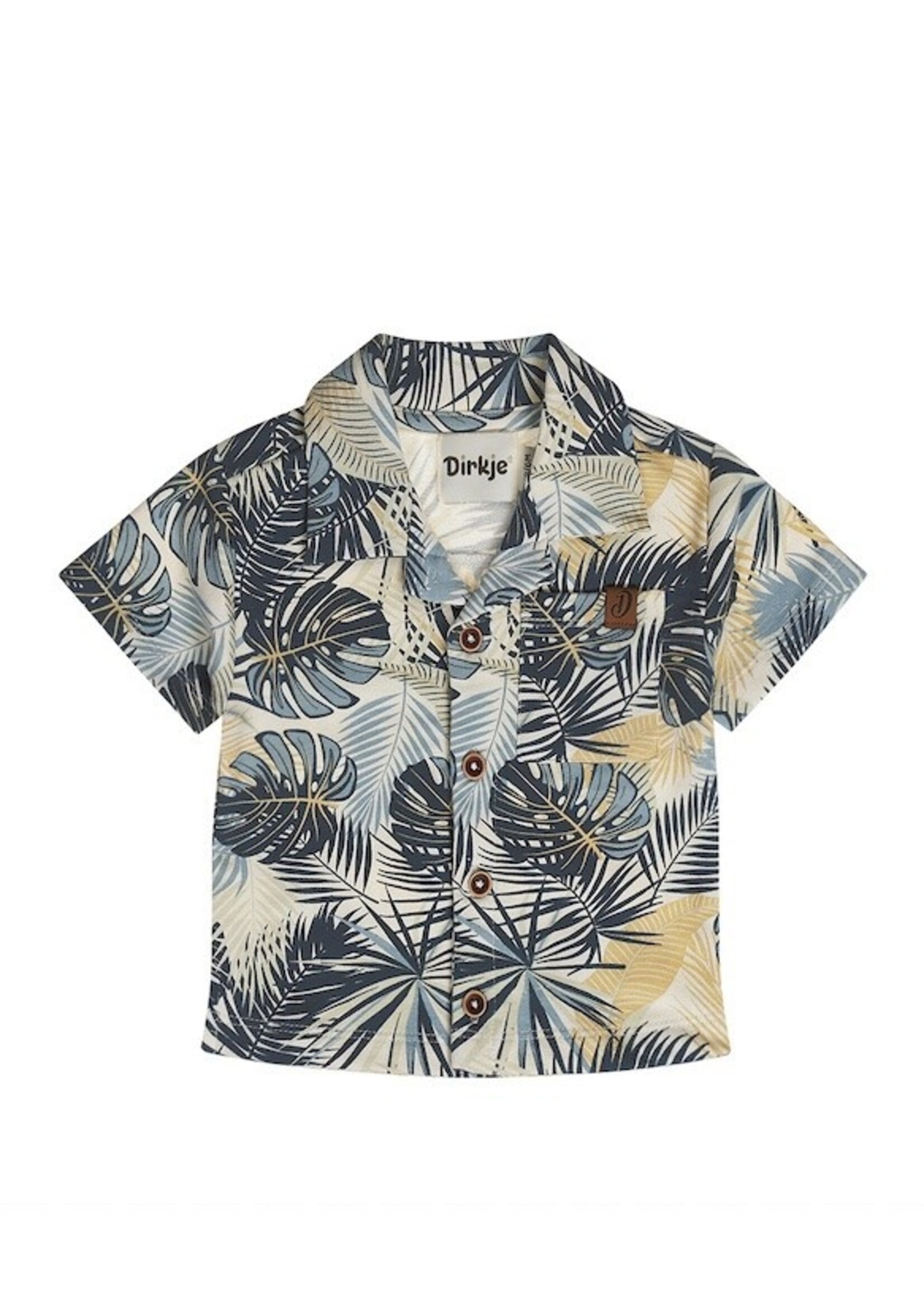 Dirkje Dirkje, Boys' Tropical Print Shirt || Dark Blue