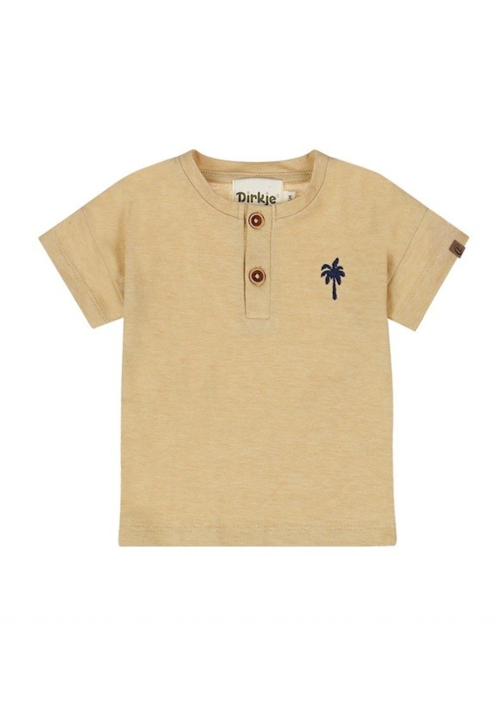 Dirkje Dirkje, Boys' Palm Embroidered T-shirt || Camel