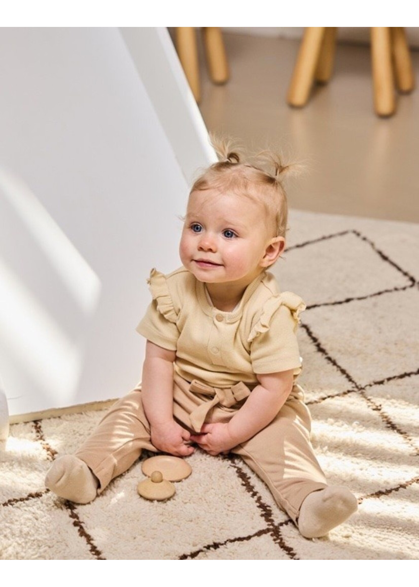 Dirkje Dirkje, Girls' Bow Jogging Pants || Beige
