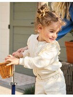 Dirkje Dirkje, Girls' Loose Fit Cardigan  || Off-White Embroidery