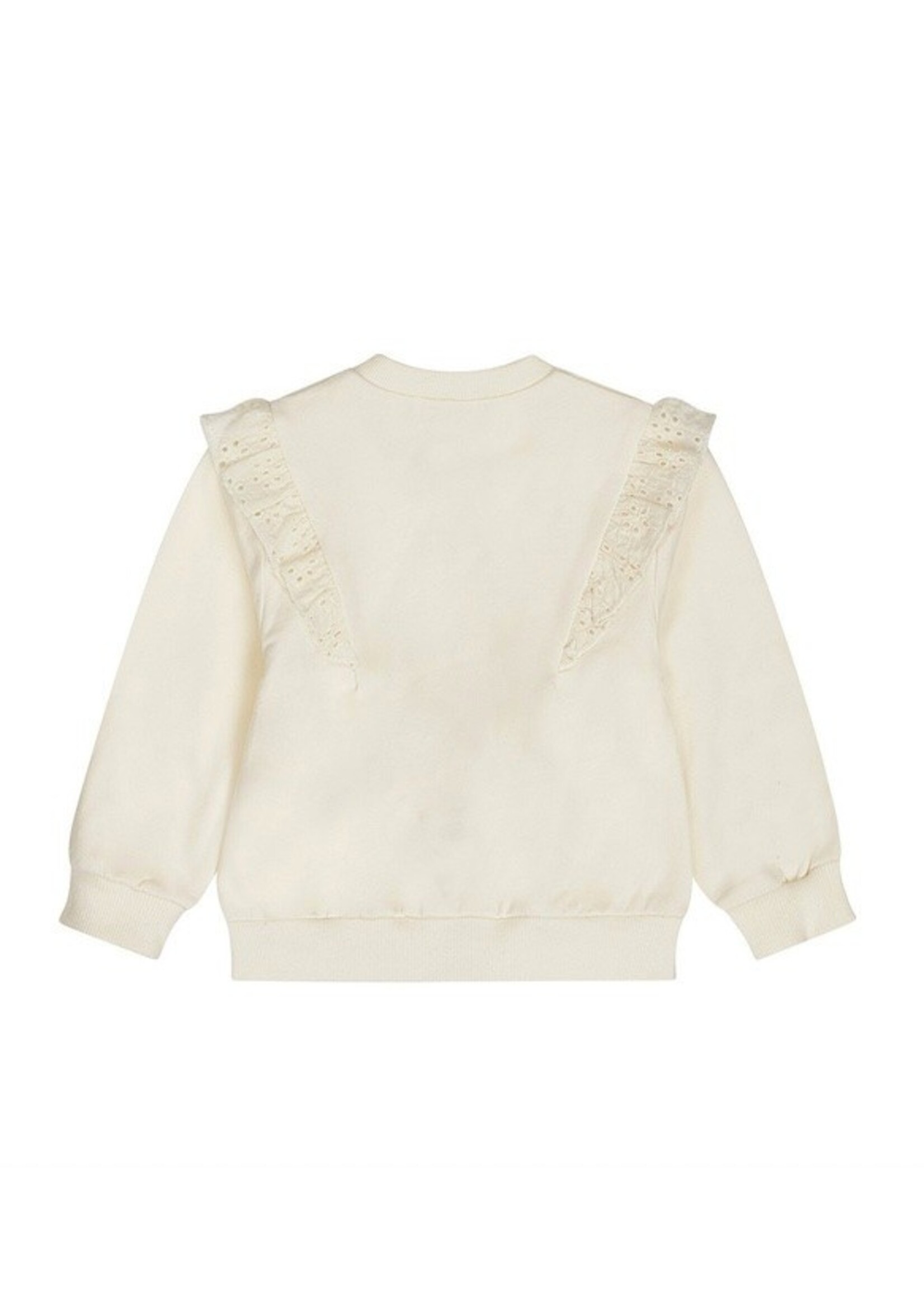 Dirkje Dirkje, Girls' Loose Fit Cardigan  || Off-White Embroidery