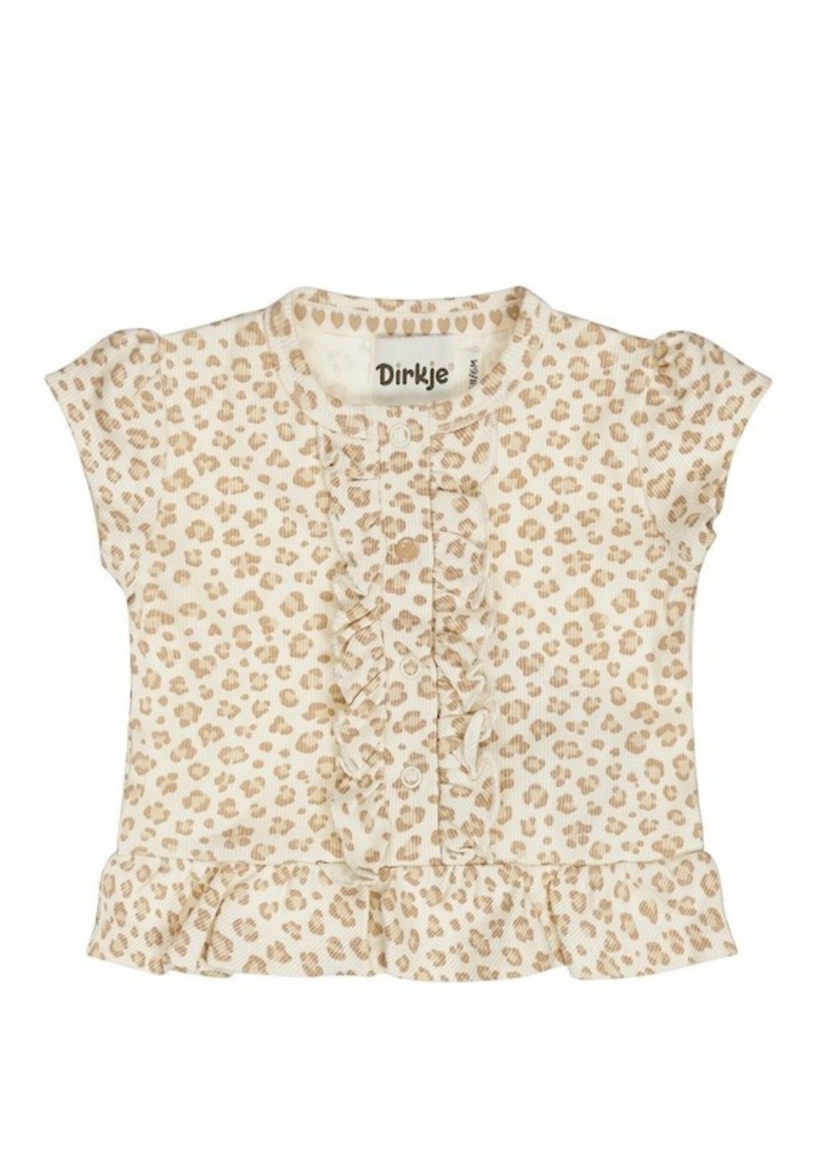 Dirkje Dirkje, Girls' Leopard Print T-shirt  || Off White